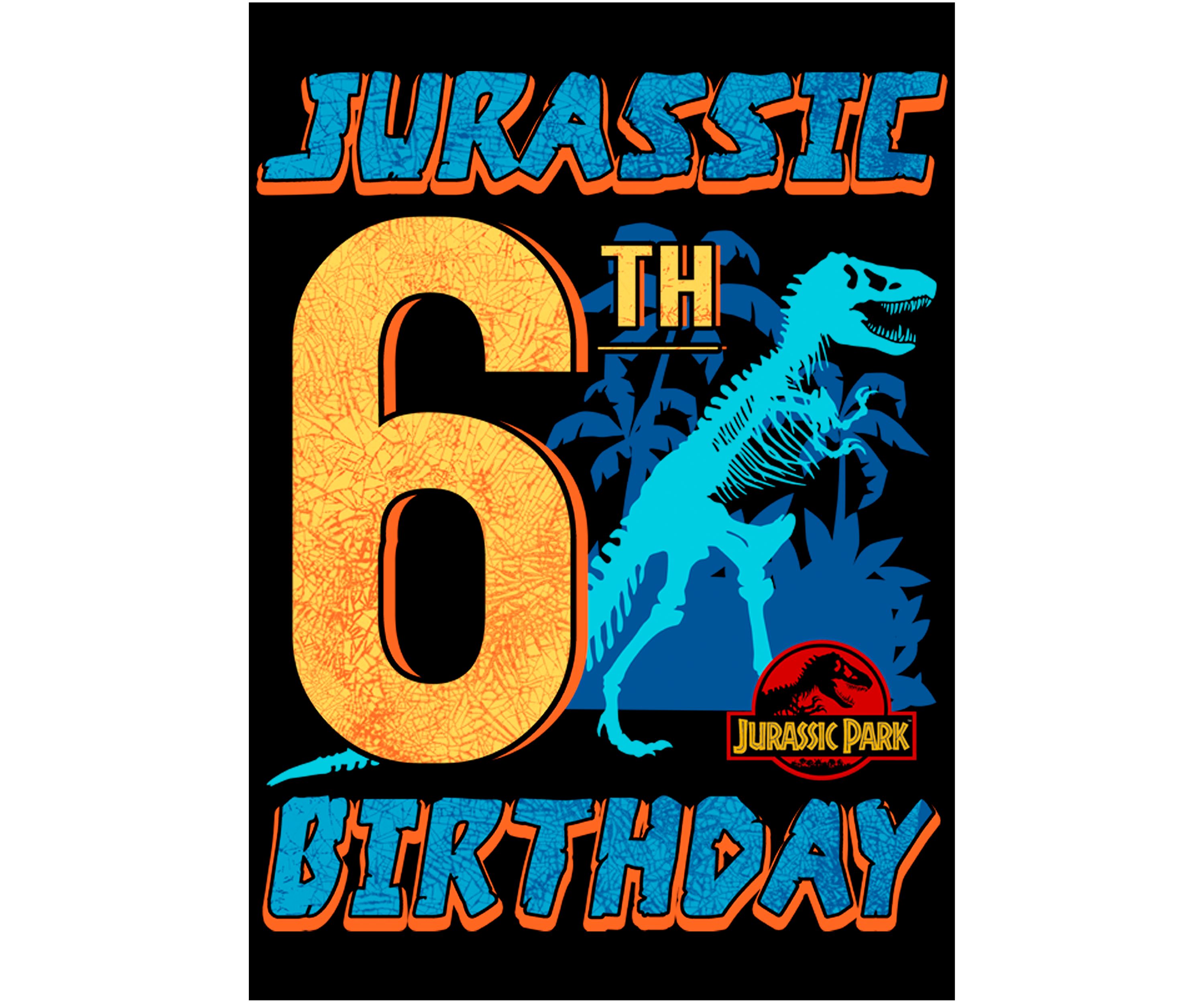 Boys 4-7  Jurassic 6th Birthday Graphic T-Shirt