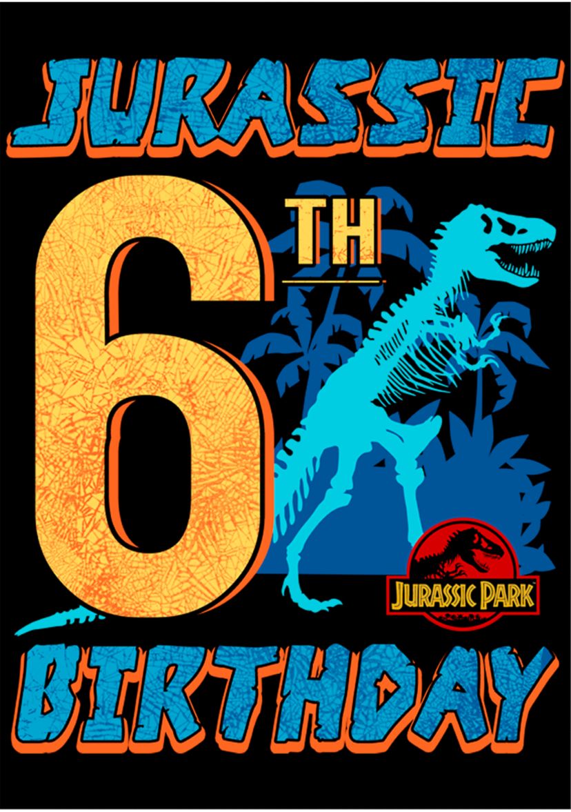 Boys 4-7  Jurassic 6th Birthday Graphic T-Shirt