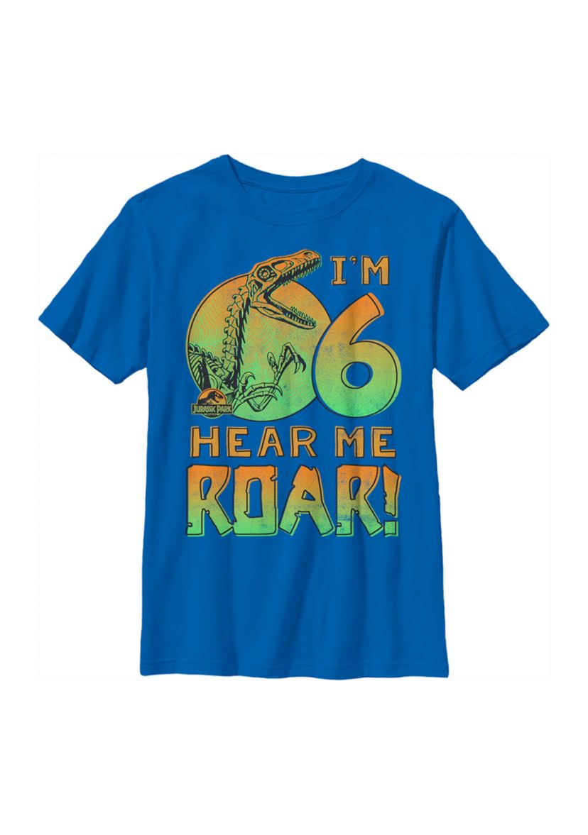 Boys 4-7  Roaring 6 Years Graphic T-Shirt