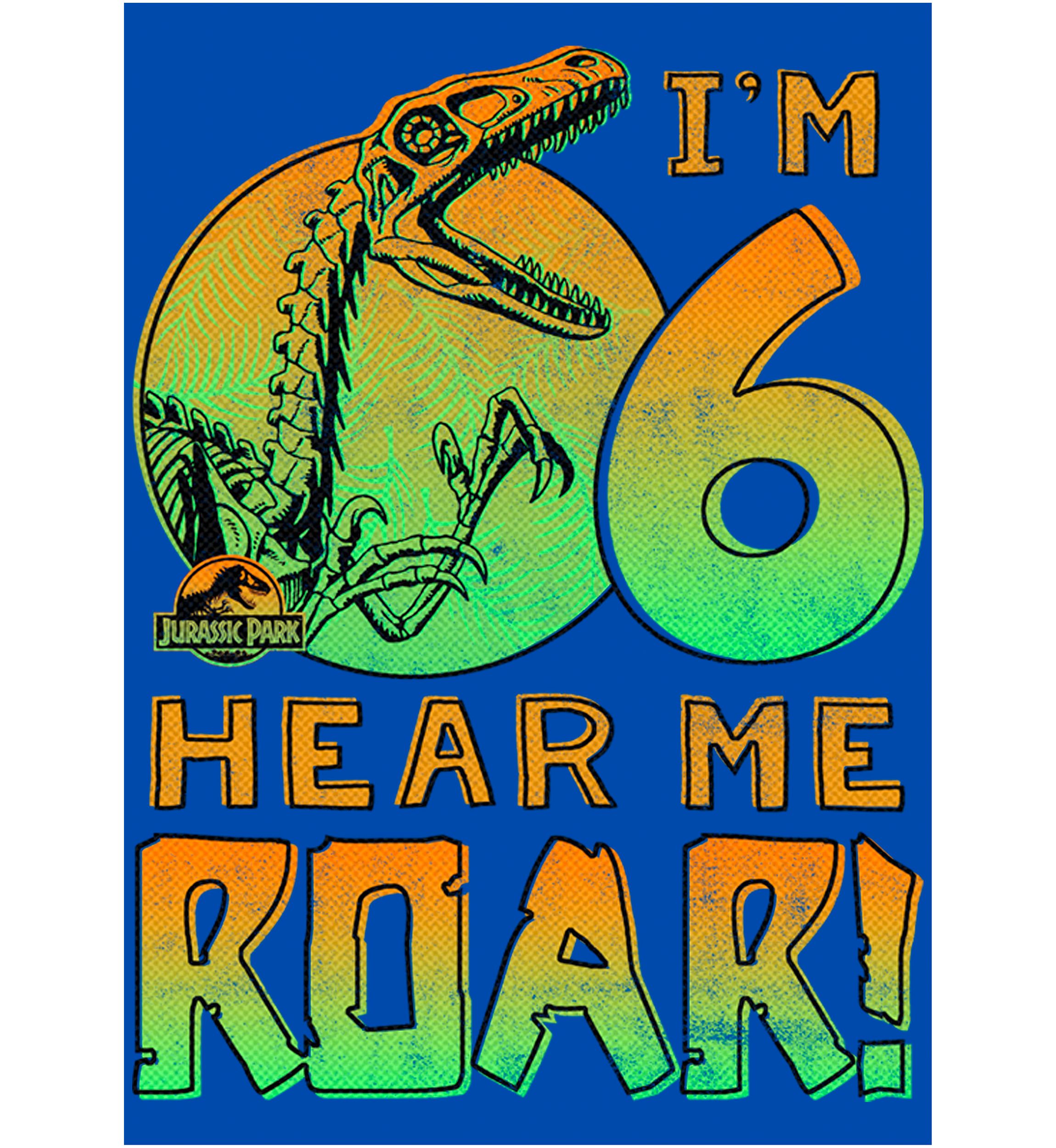 Boys 4-7  Roaring 6 Years Graphic T-Shirt