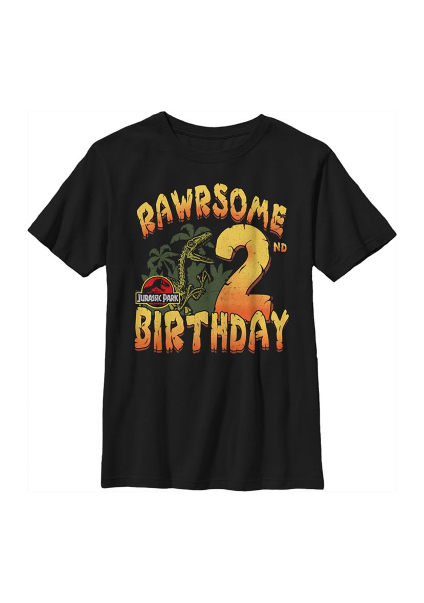 Boys 4-7  Rawrsome 2nd Birthday Graphic T-Shirt