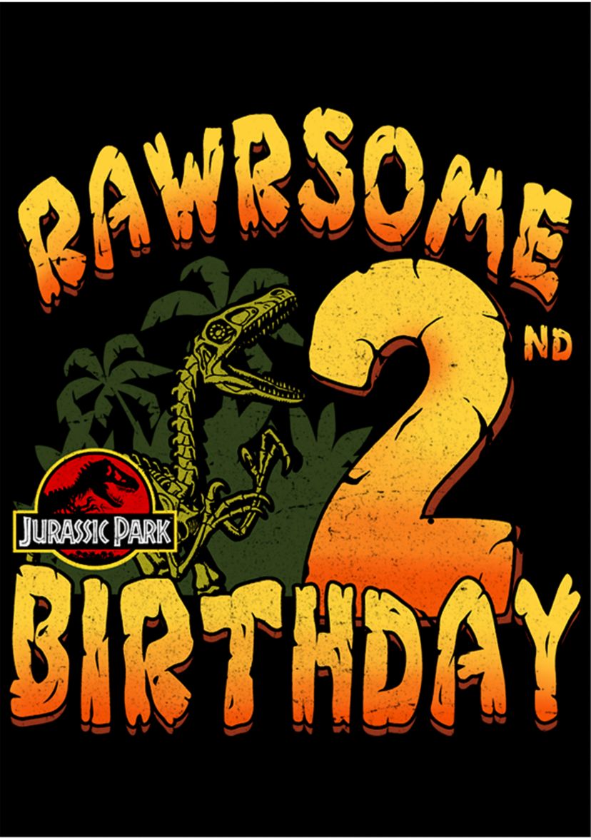 Boys 4-7  Rawrsome 2nd Birthday Graphic T-Shirt
