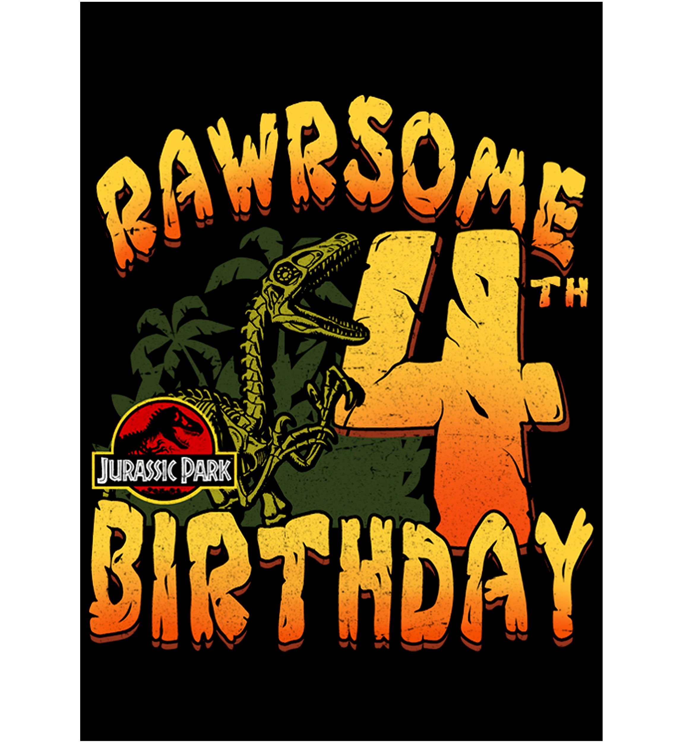 Boys 4-7  Rawrsome 4th Birthday Graphic T-Shirt