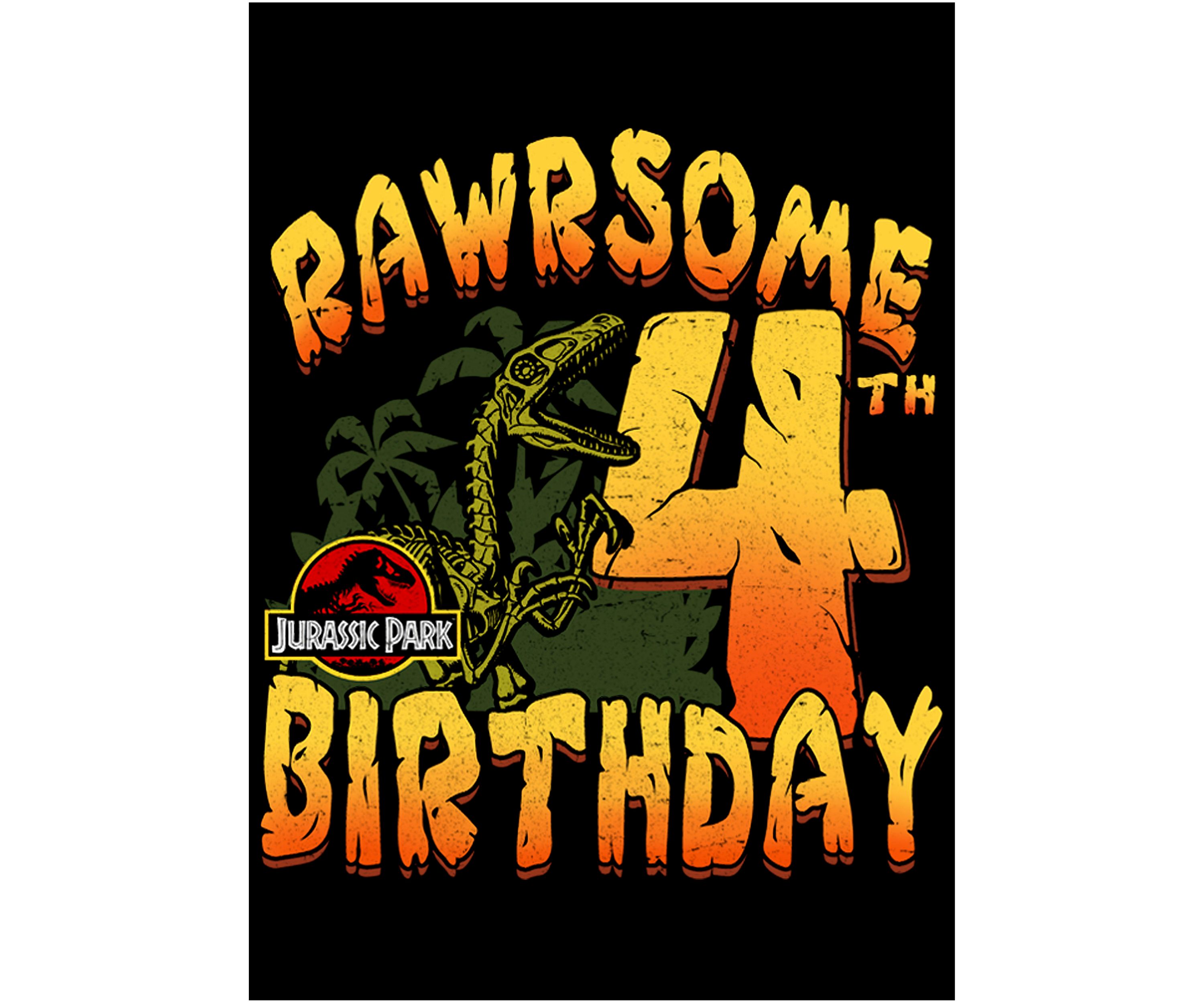 Boys 4-7  Rawrsome 4th Birthday Graphic T-Shirt