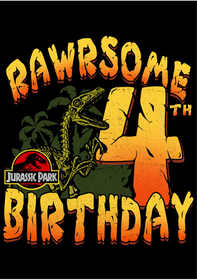 Boys 4-7  Rawrsome 4th Birthday Graphic T-Shirt