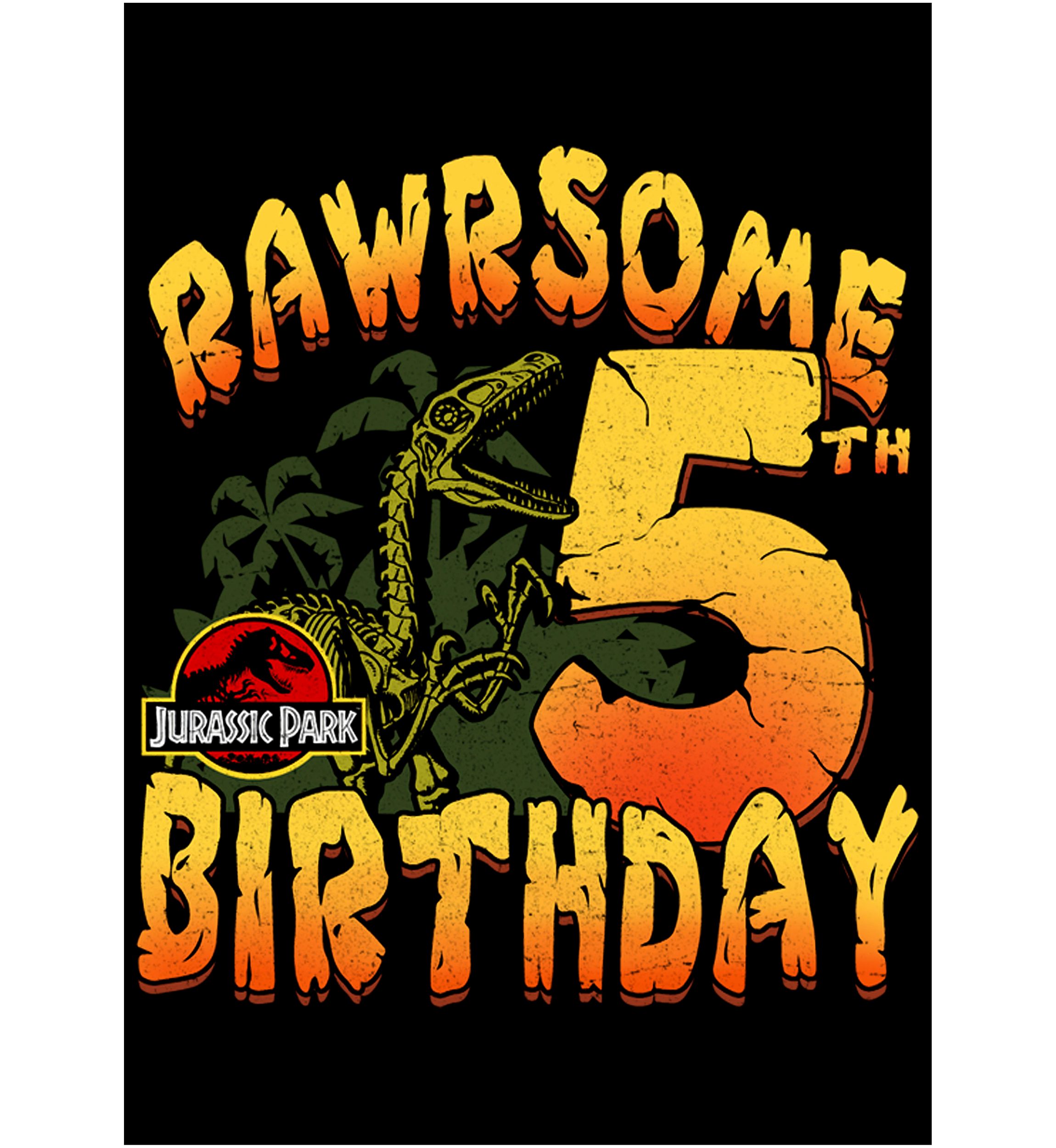 Boys 4-7  Rawrsome 5th Birthday Graphic T-Shirt