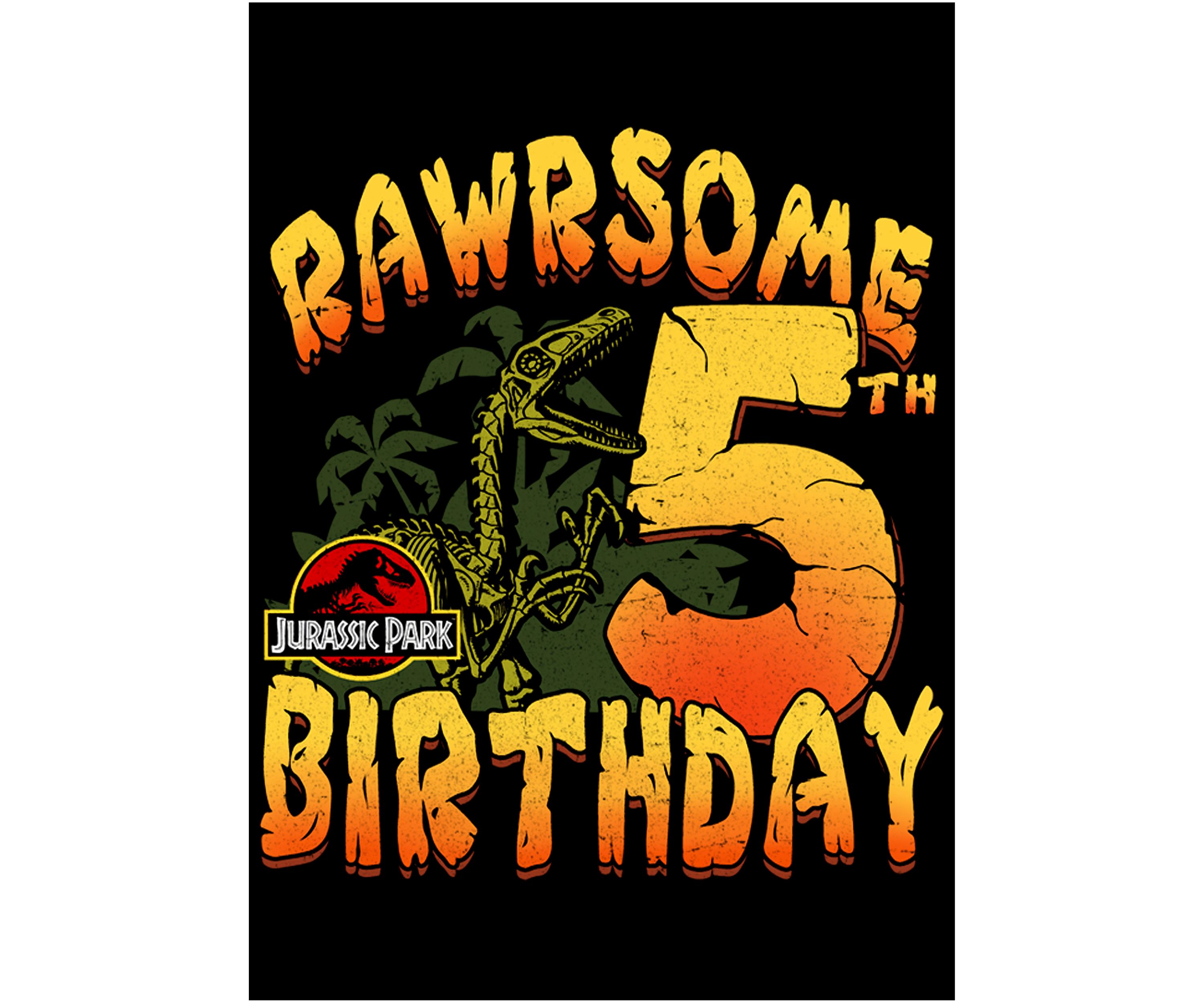 Boys 4-7  Rawrsome 5th Birthday Graphic T-Shirt