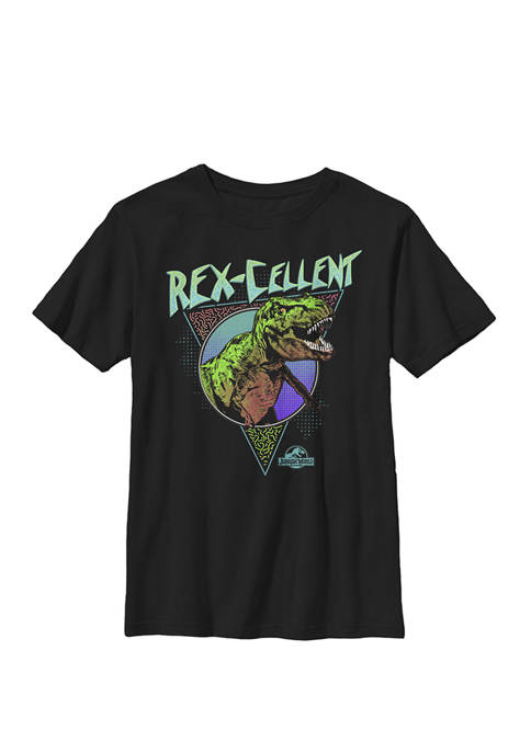 Jurassic World Rex Cellent Retro Colors Crew Graphic