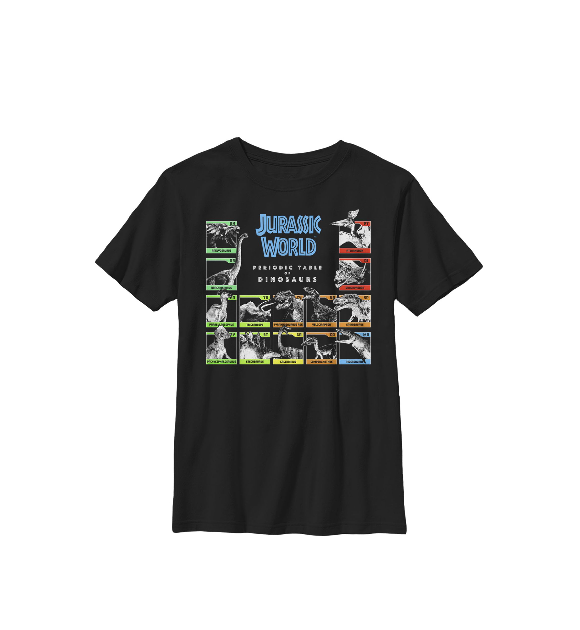  Periodic Table of Dinosaurs Crew Graphic T-Shirt