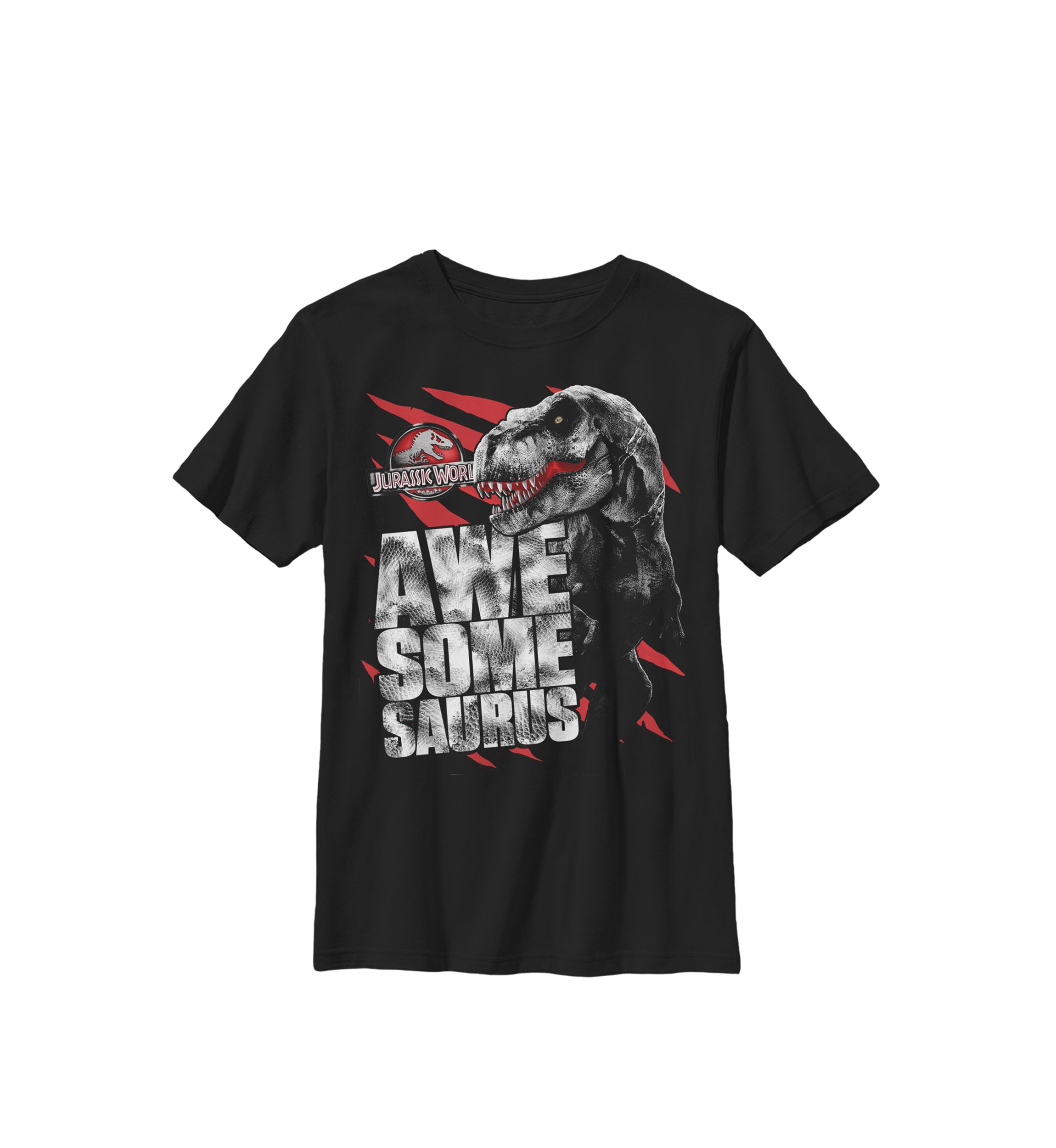 Awesomesaurus T Rex Scrapes Crew Graphic T-Shirt