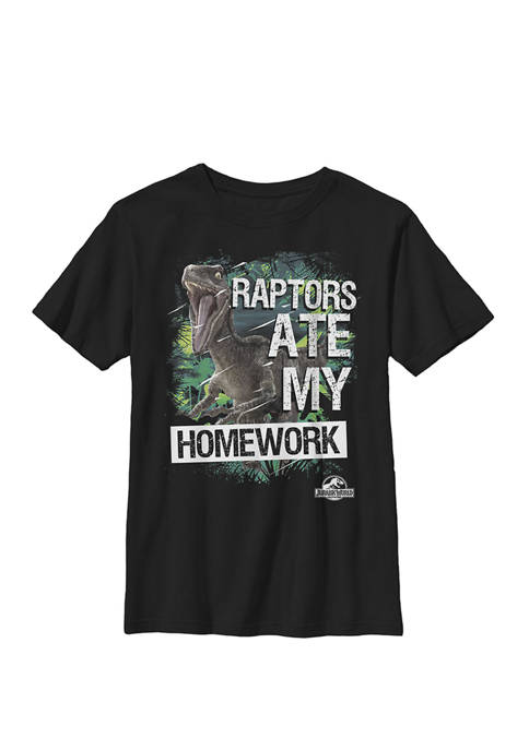 Raptors Ate My Homework Crew Graphic T-Shirt