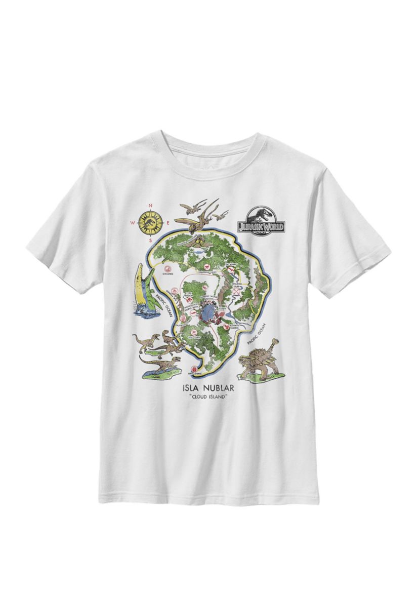 Isla Nublar Map Crew Graphic T-Shirt