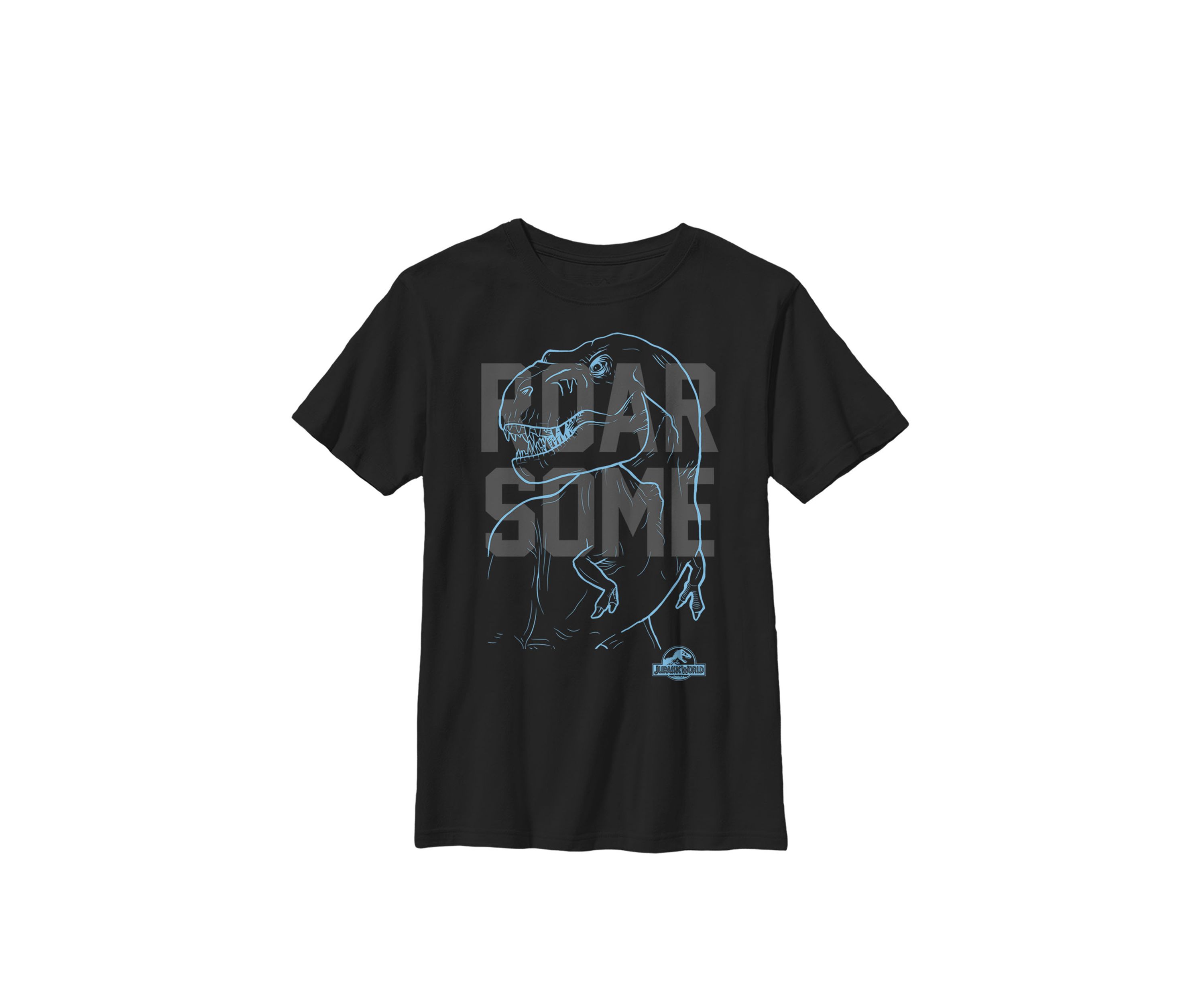 Roarsome Blue T Rex Outline Crew Graphic T-Shirt