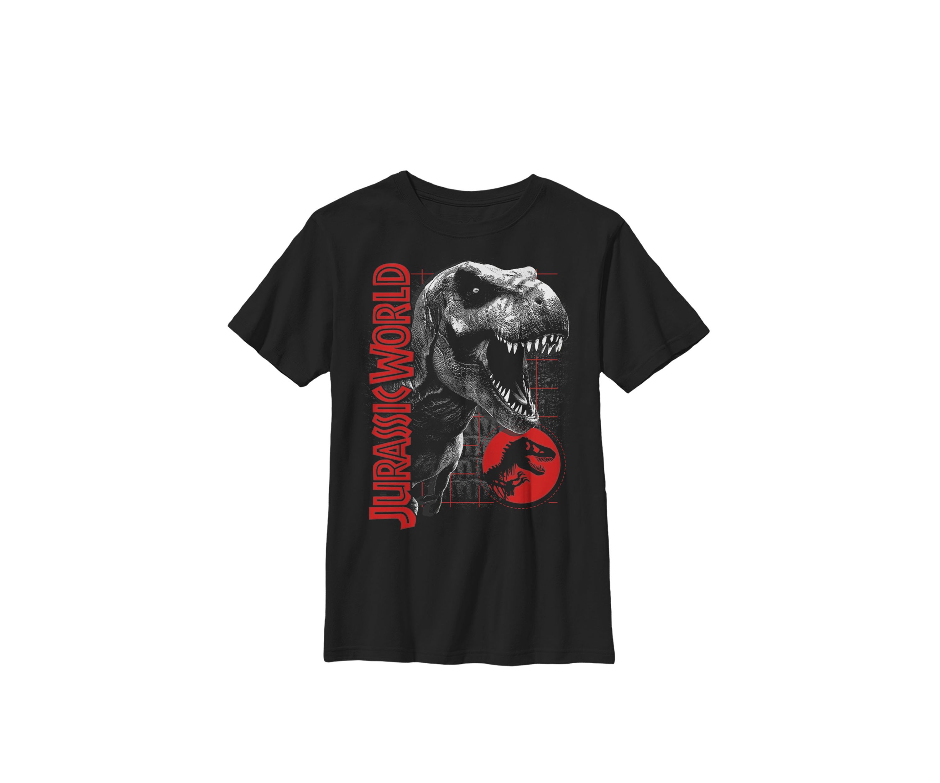  T Rex Grid Background Logo Crew Graphic T-Shirt
