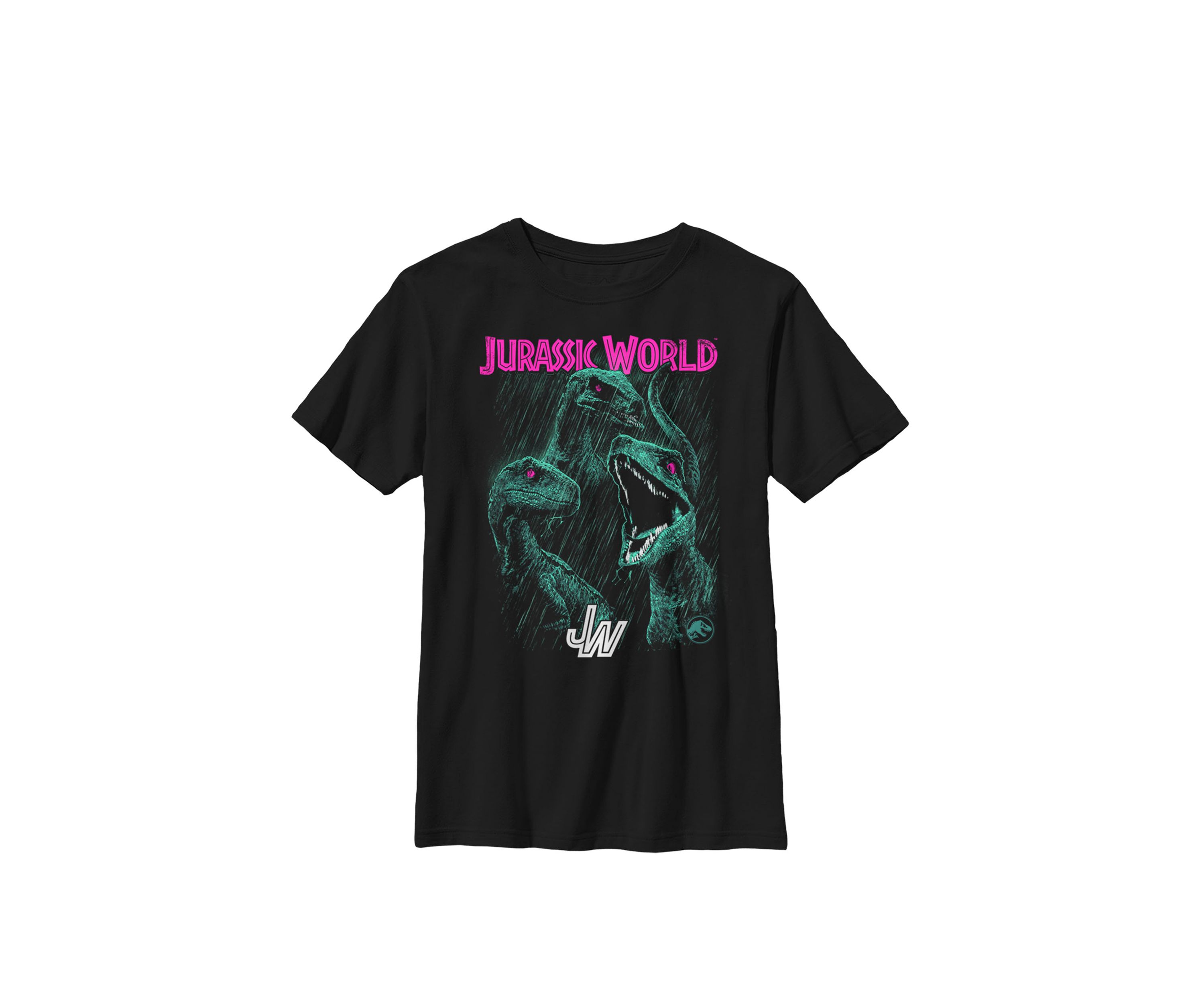 Two Raptors Neon Glow Squad Crew Graphic T-Shirt