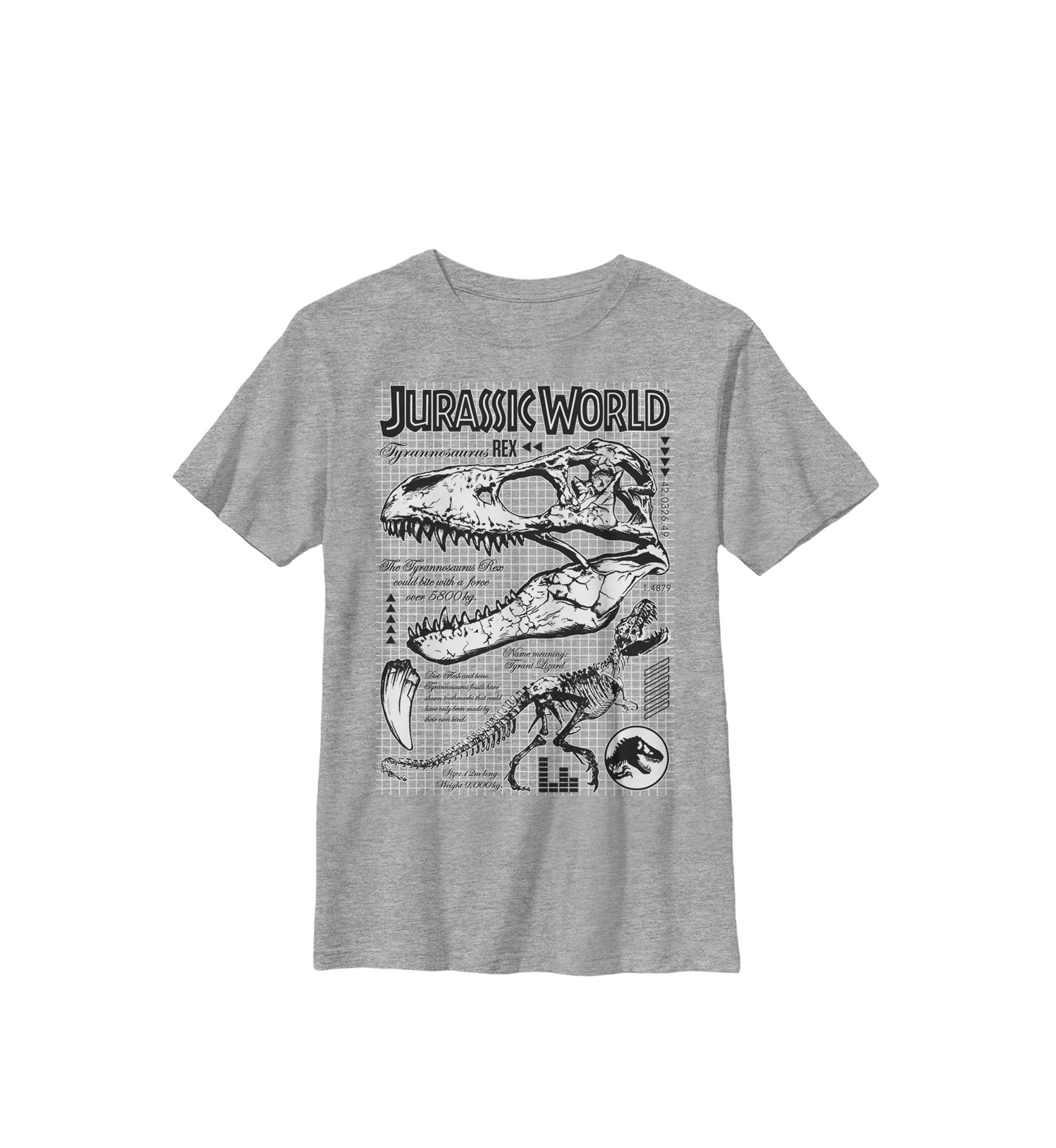 Two T Rex Bones Schematic Crew Graphic T-Shirt 