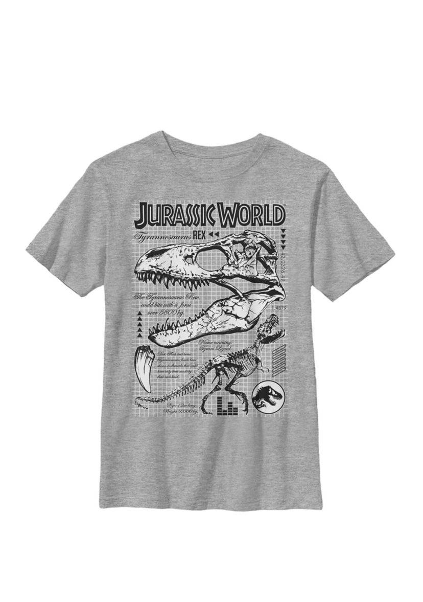 Two T Rex Bones Schematic Crew Graphic T-Shirt 