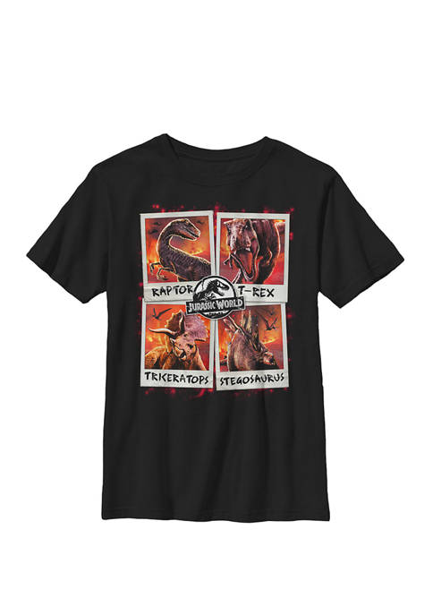 Two Dino Vacation Polaroids Crew Graphic T-Shirt