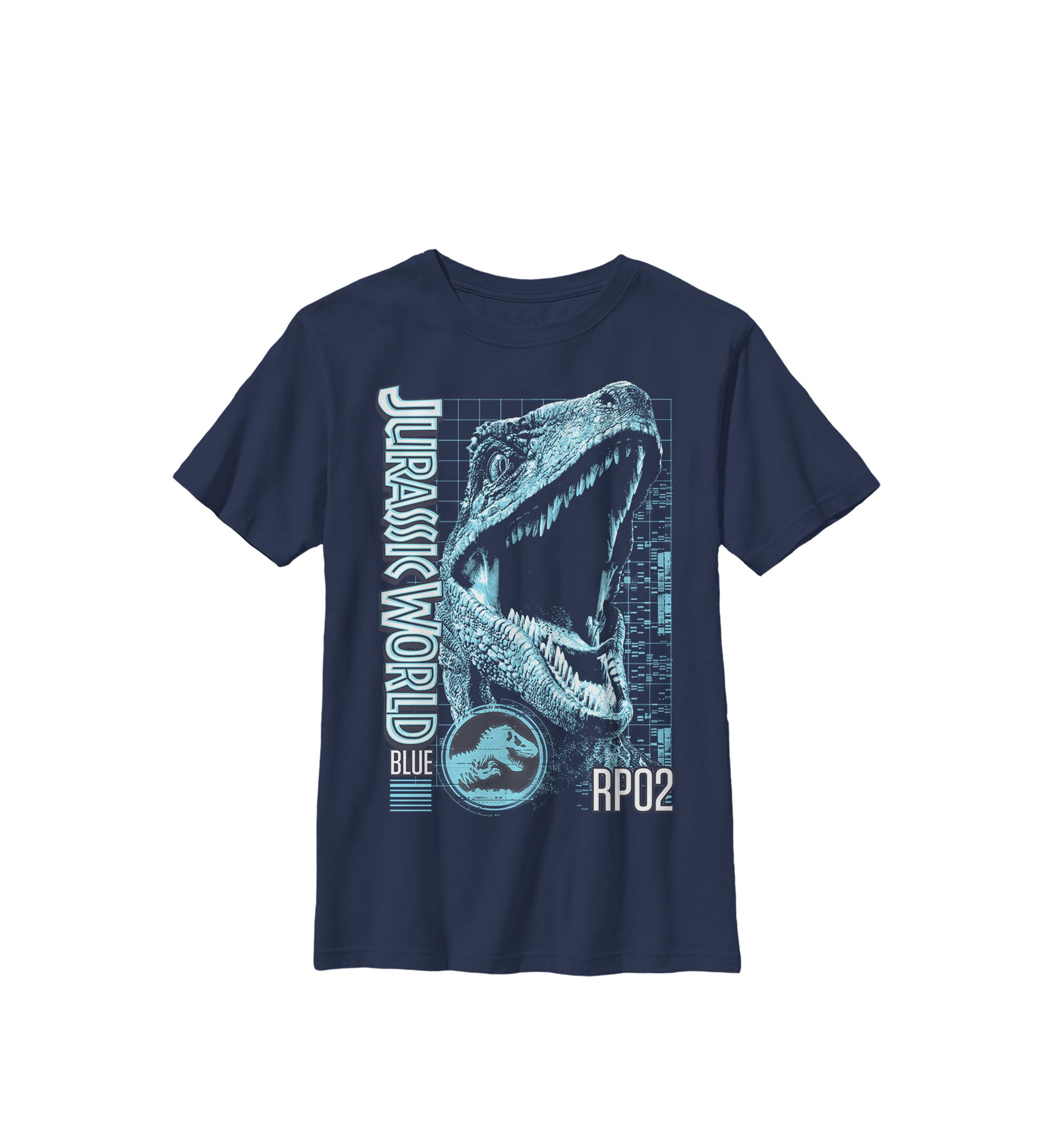  Two Blue Face Tech Schematic Crew Graphic T-Shirt