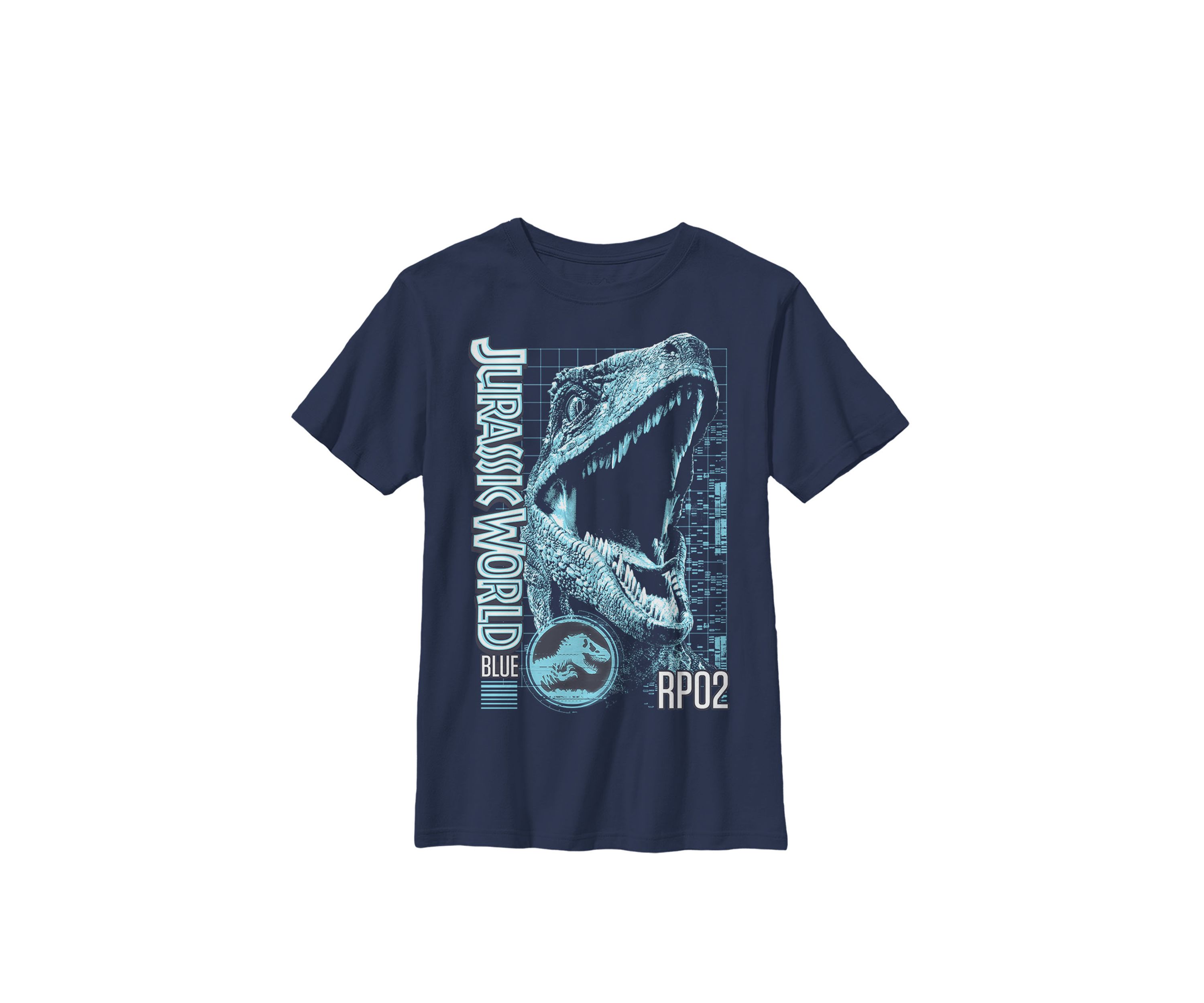  Two Blue Face Tech Schematic Crew Graphic T-Shirt