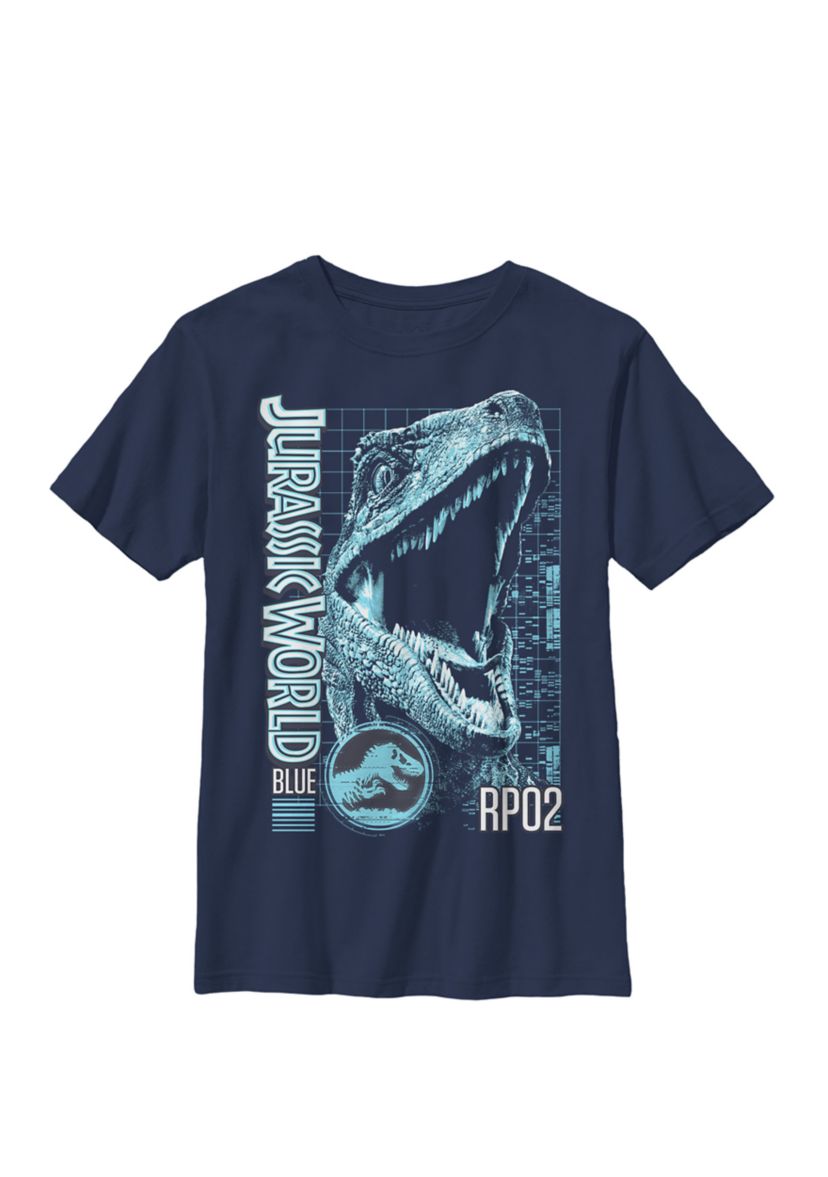  Two Blue Face Tech Schematic Crew Graphic T-Shirt