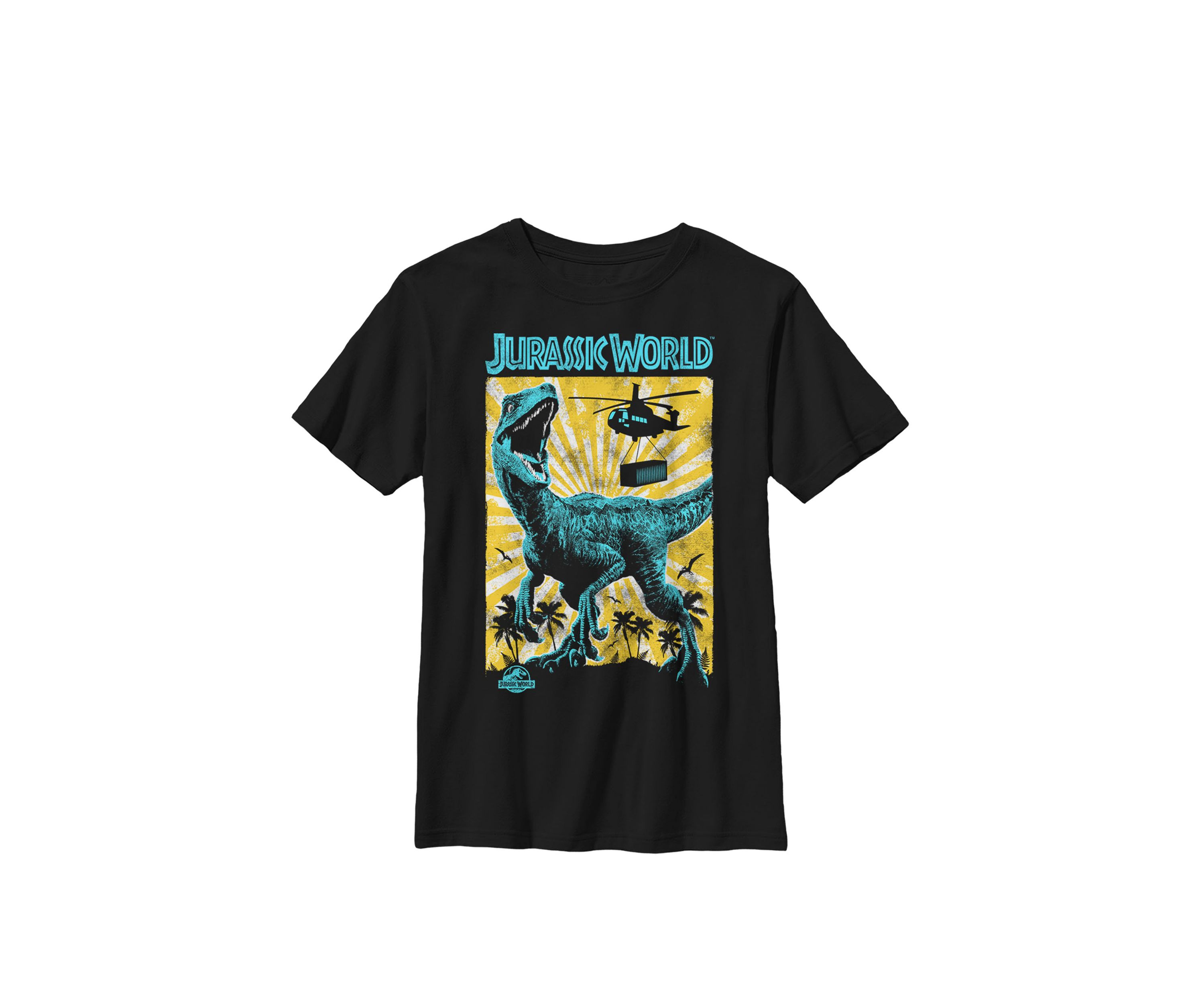 T Rex Color Pop Retro Poster Crew Graphic T-Shirt