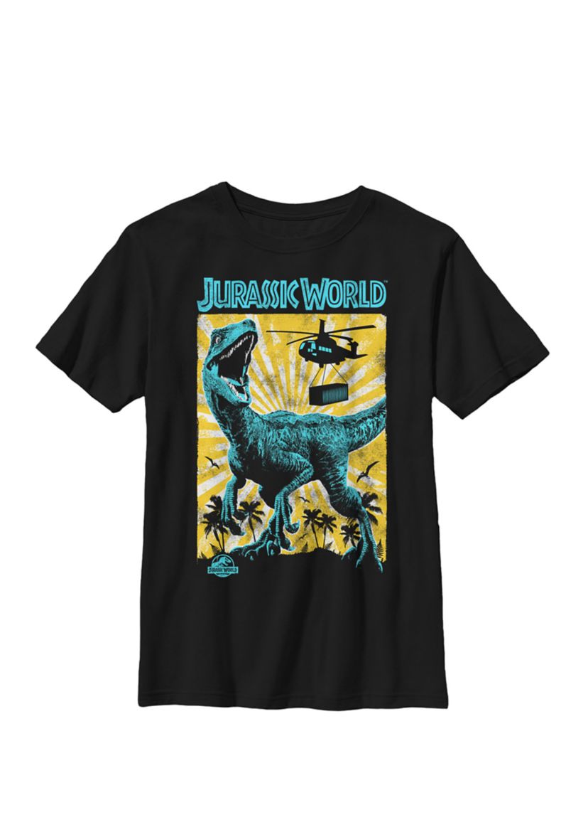 T Rex Color Pop Retro Poster Crew Graphic T-Shirt