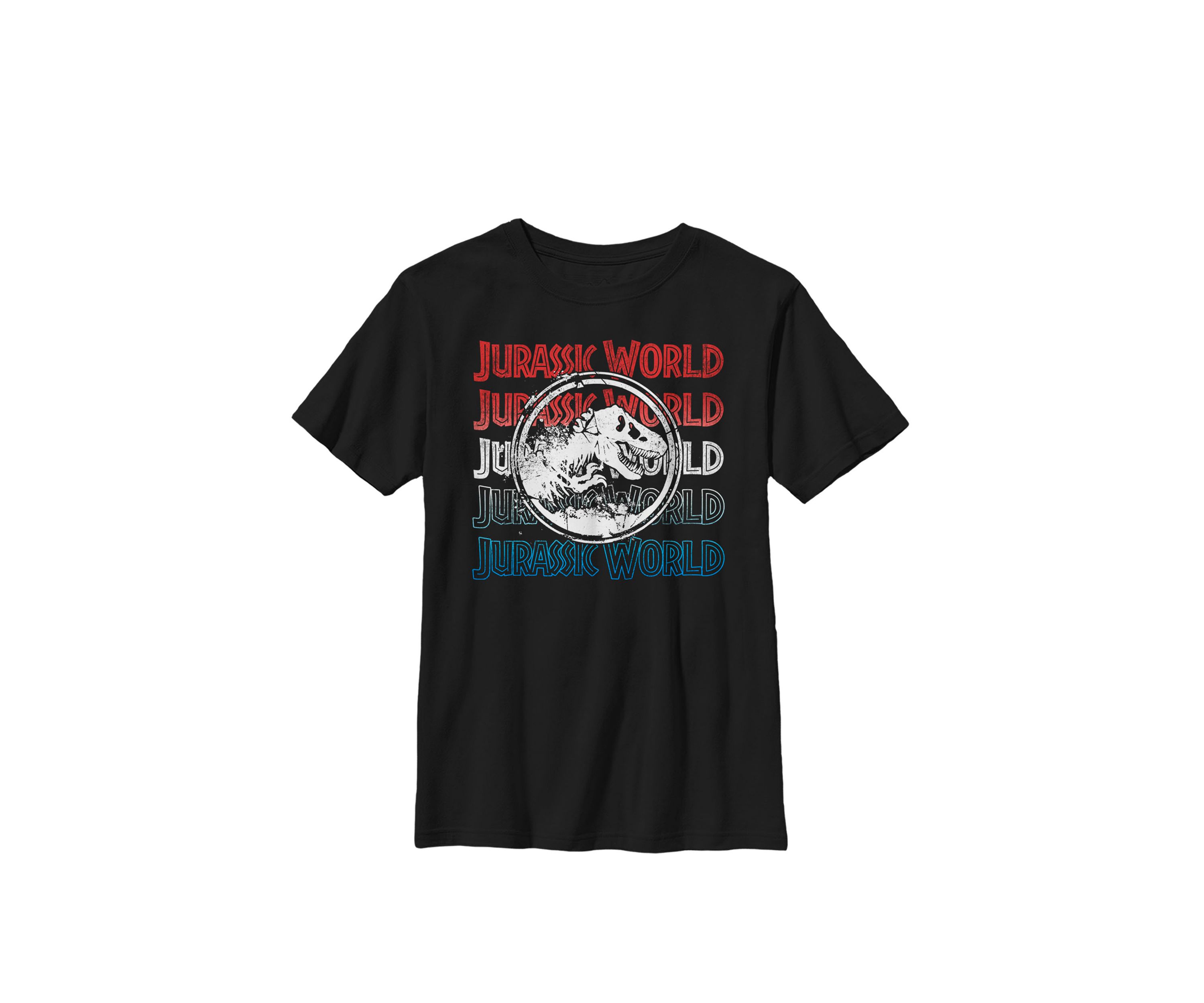 Two Red White And Blue Logo Repeat Crew Graphic T-Shirt