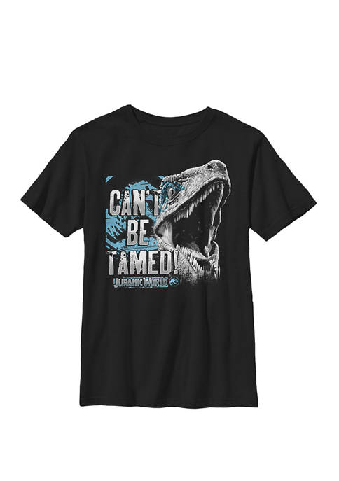 Two Raptor Cant Be Tamed Crew Graphic T-Shirt