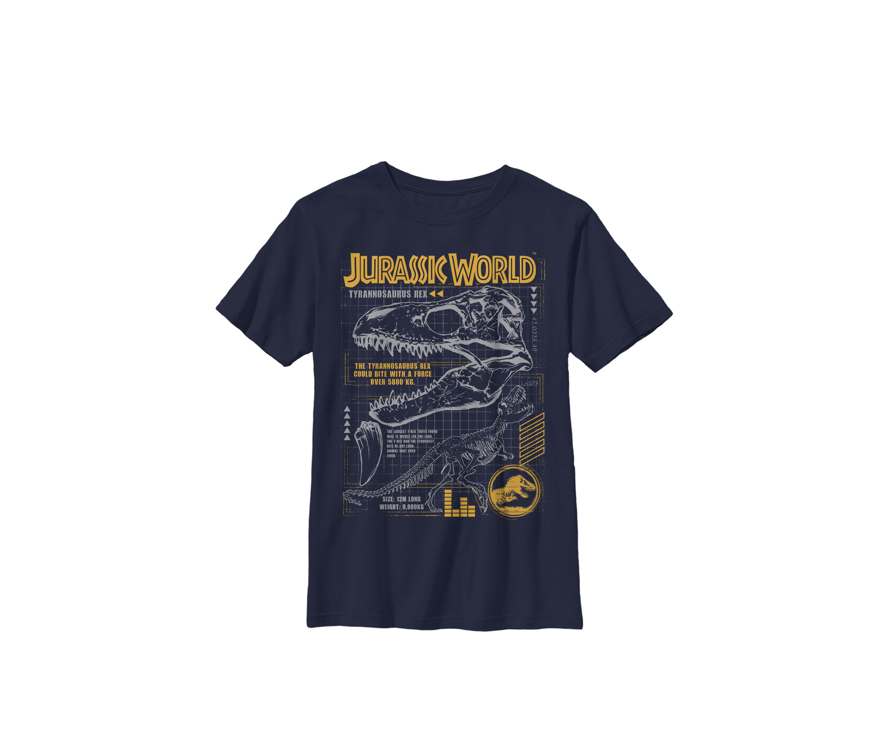 Two T Rex Orange Schematic Crew Graphic T-Shirt