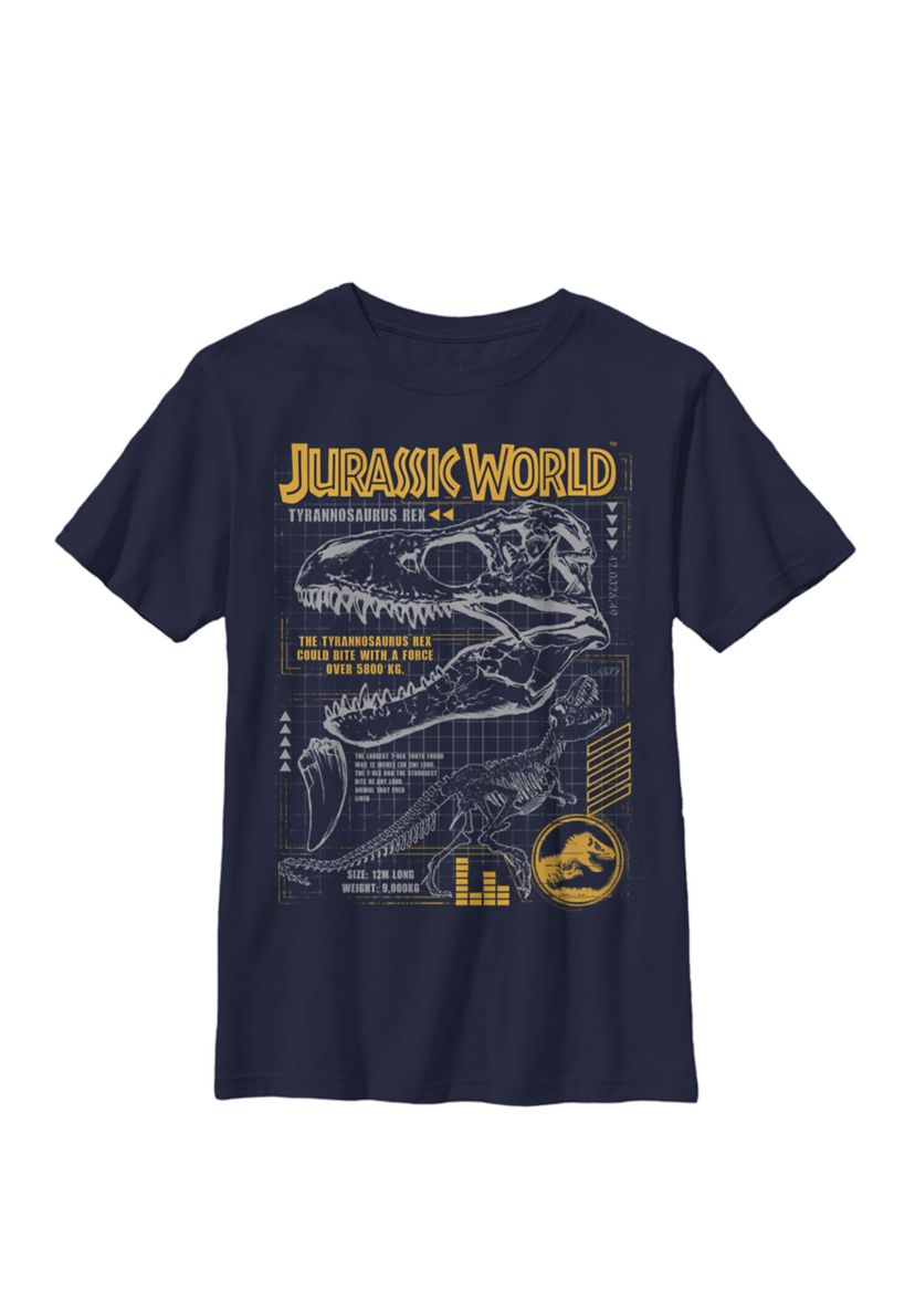 Two T Rex Orange Schematic Crew Graphic T-Shirt
