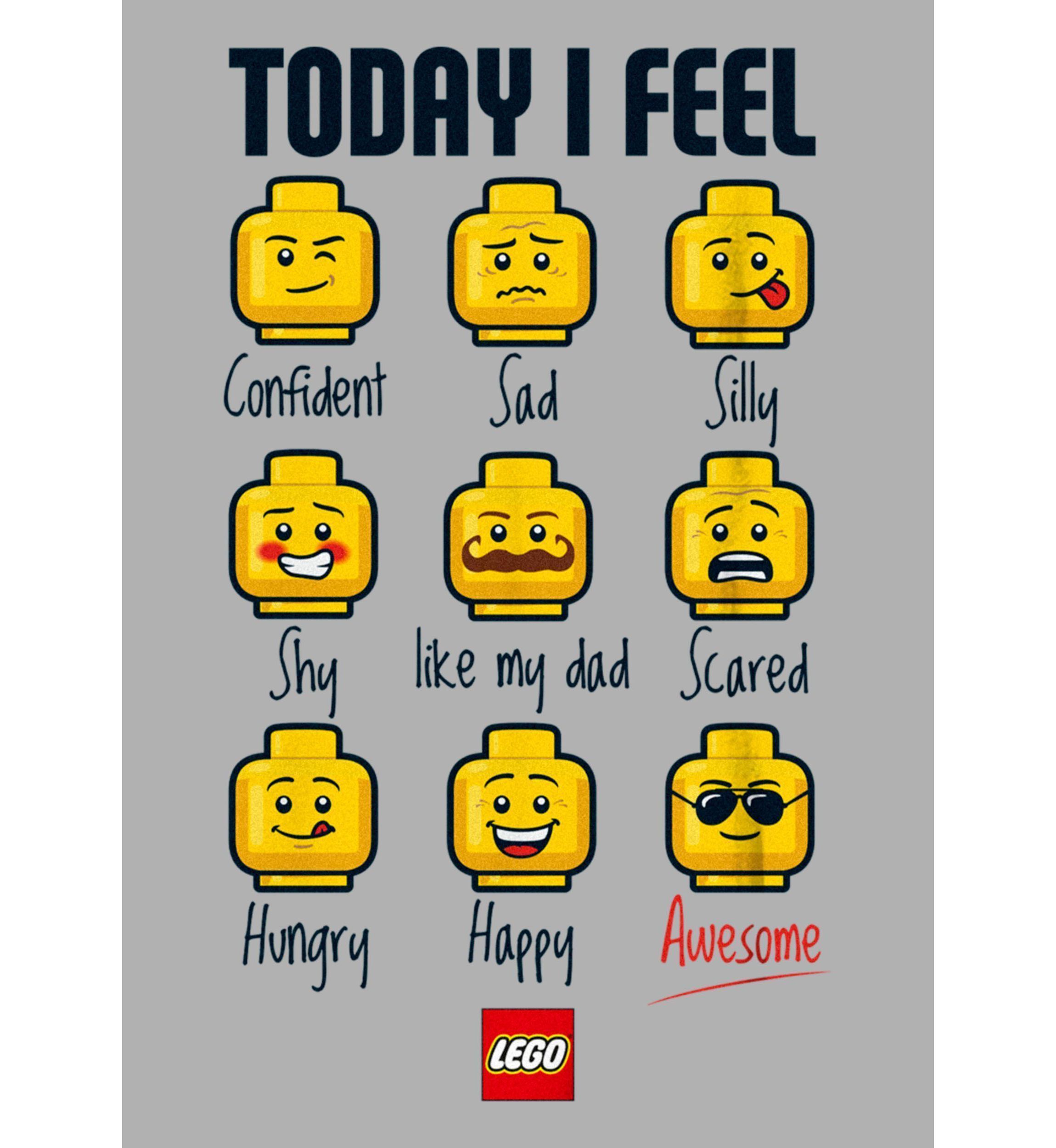 Expressions Of Lego Guy Graphic T-Shirt