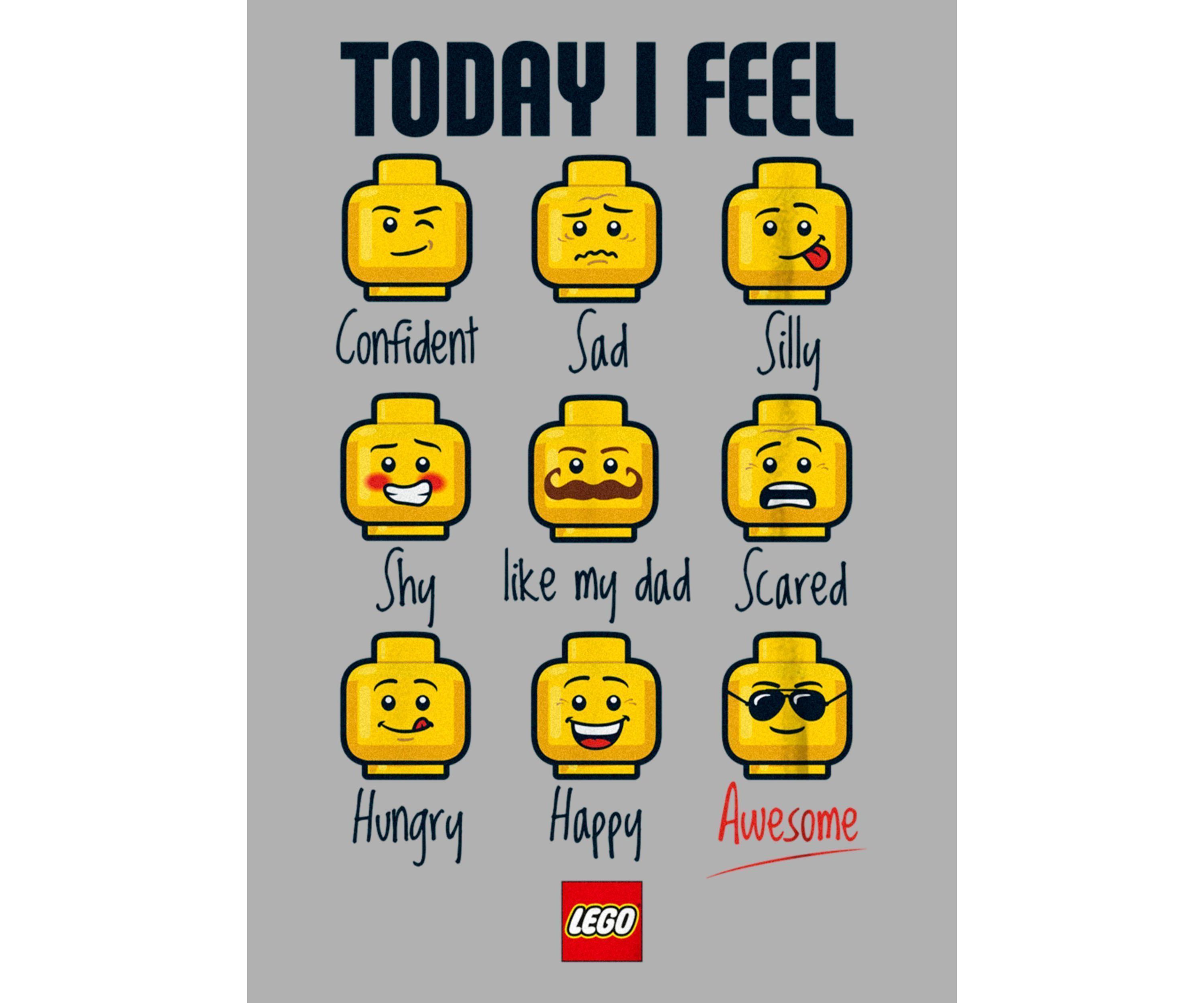 Expressions Of Lego Guy Graphic T-Shirt