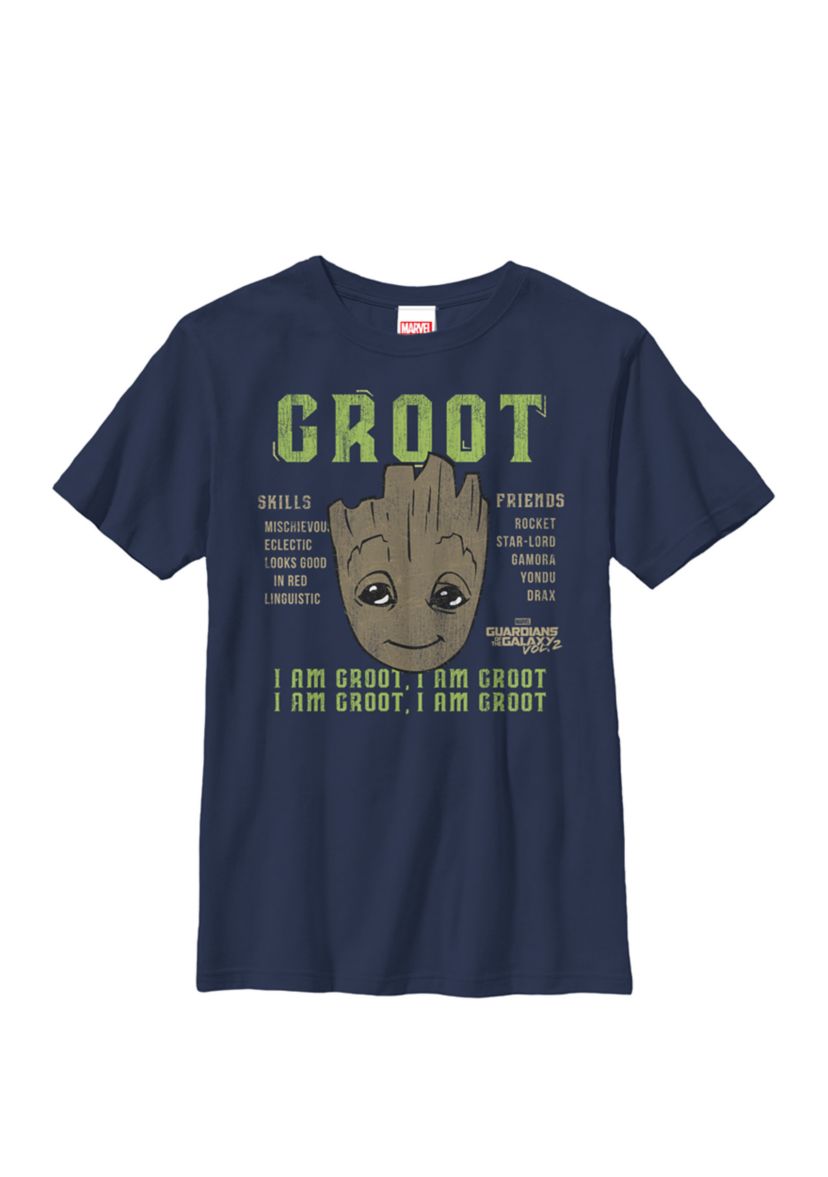 Guardians of Galaxy 2 Groot Skills Crew Graphic T-Shirt