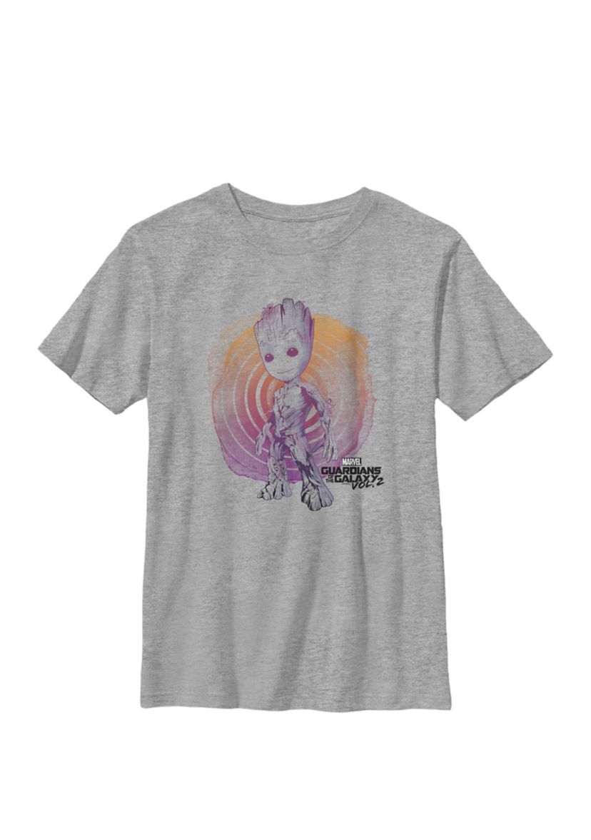  Guardians Vol. 2 Groot Watercolor Swirl Crew Graphic T-Shirt