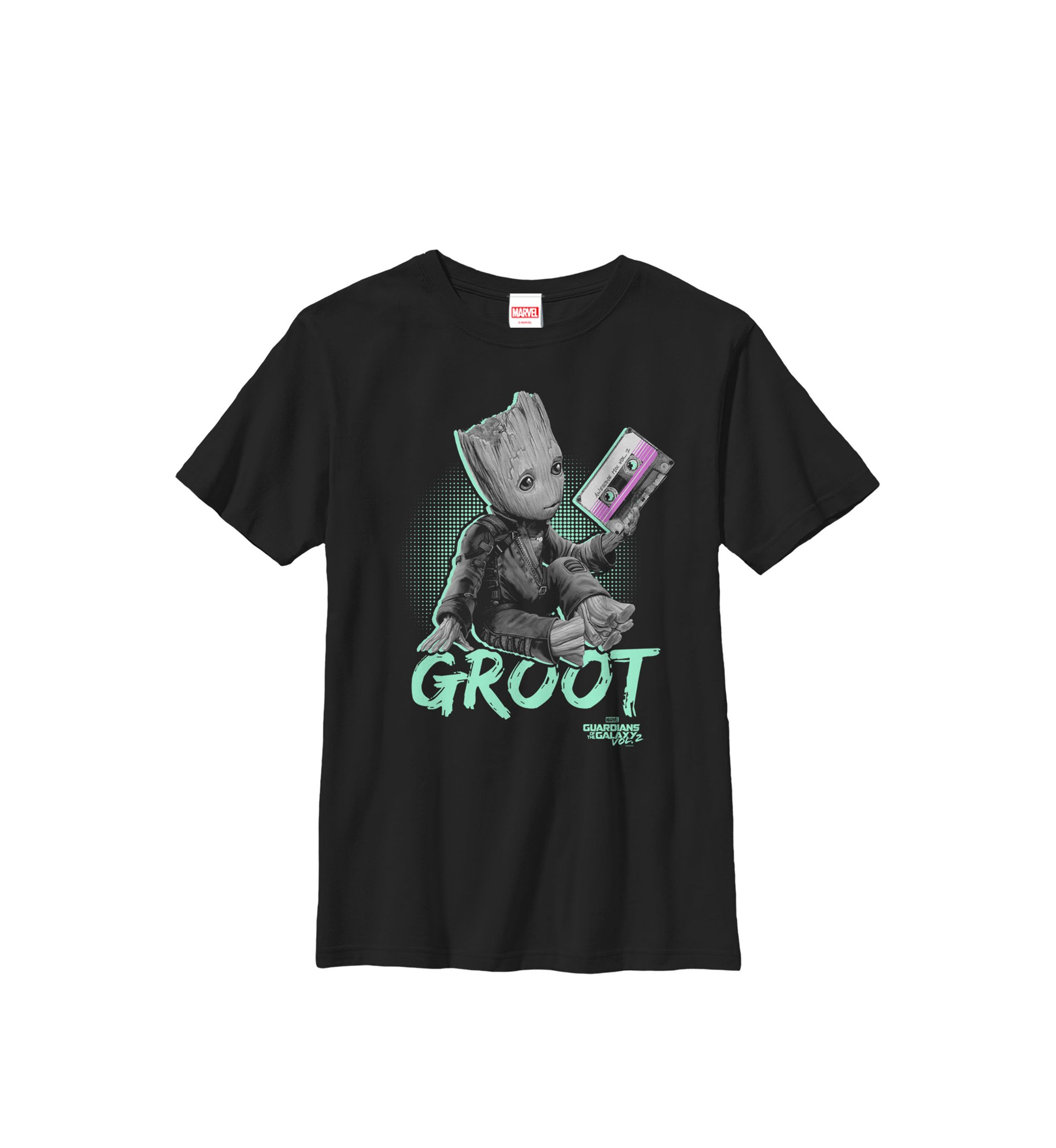 Guardians Vol. 2 Baby Groot Neon Tape Crew Graphic T-Shirt