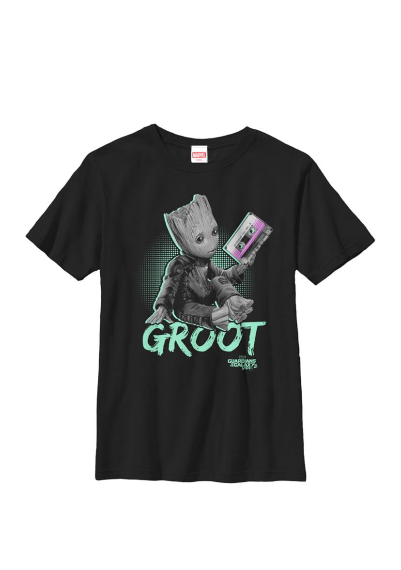 Guardians Vol. 2 Baby Groot Neon Tape Crew Graphic T-Shirt