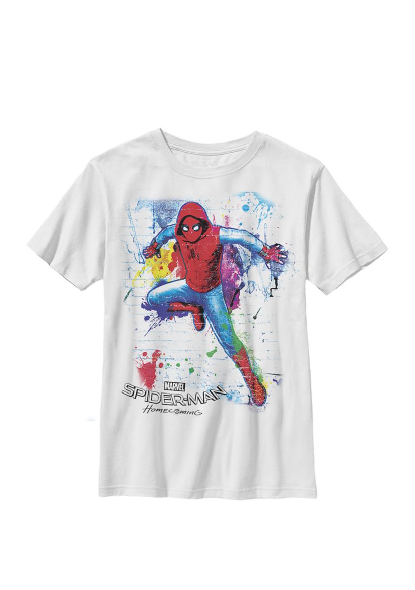  Spider-Man Homecoming Graffiti Stall Crew Graphic T-Shirt