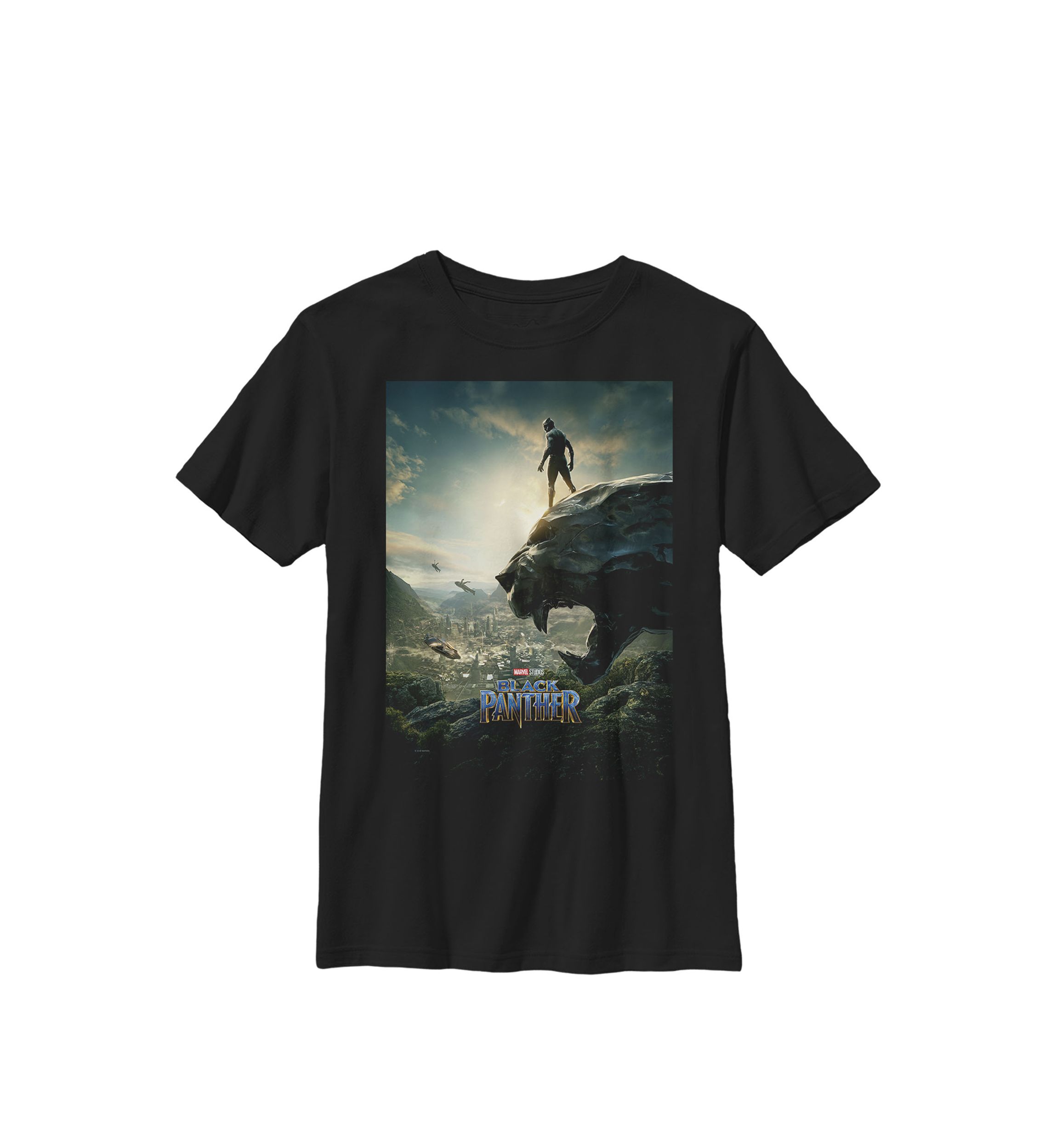  Black Panther Cliff Movie Poster Crew Graphic T-Shirt