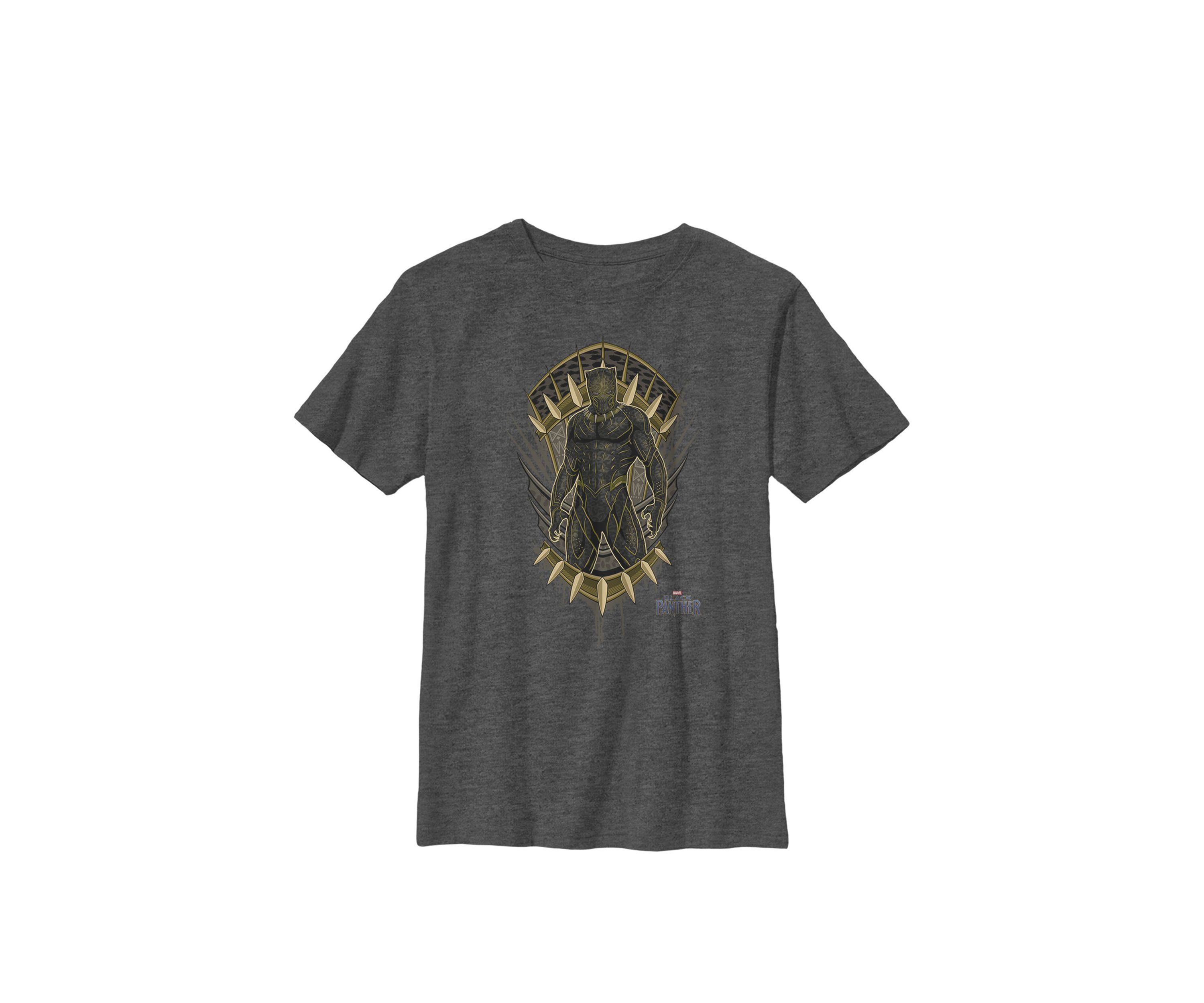  Black Panther Movie Killmonger Jaguar Crest Crew Graphic T-Shirt