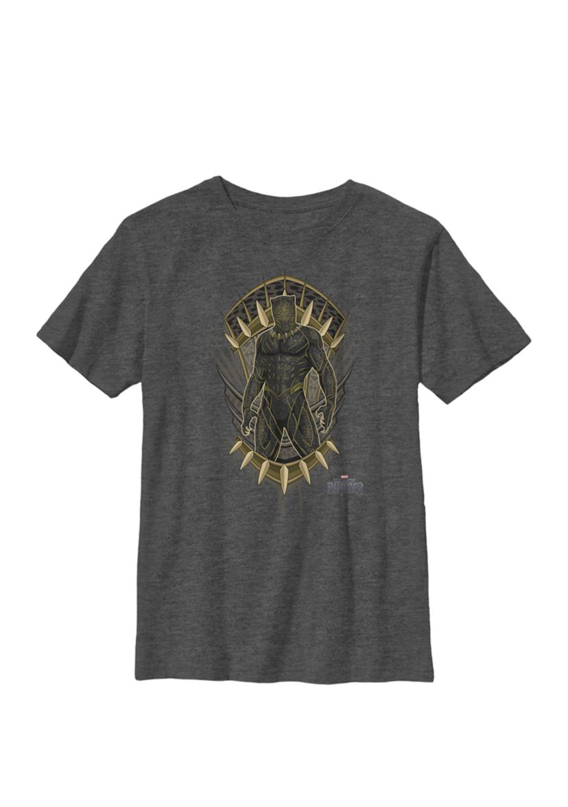  Black Panther Movie Killmonger Jaguar Crest Crew Graphic T-Shirt