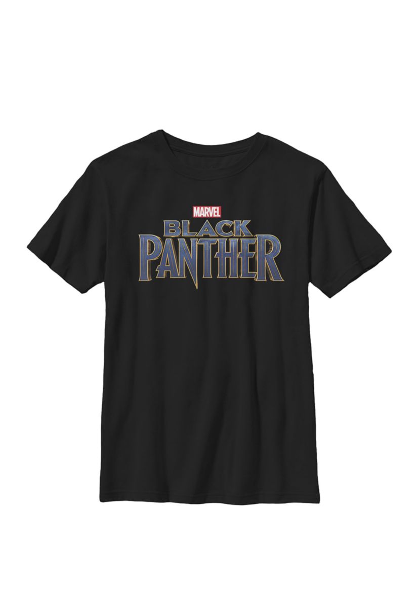 Black Panther Movie Title Logo Crew Graphic T-Shirt