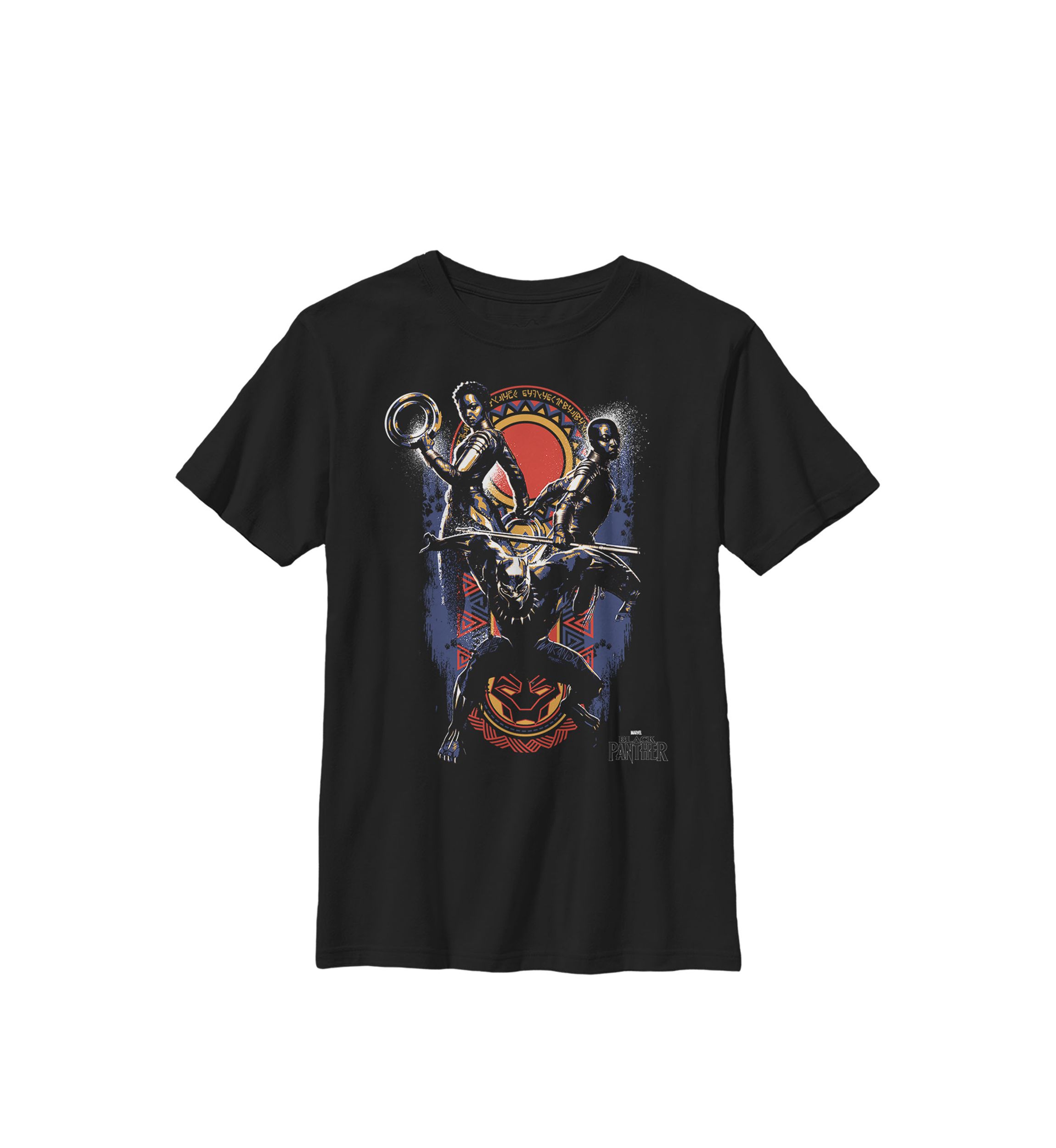 Black Panther Movie Warrior Trio Crew Graphic T-Shirt