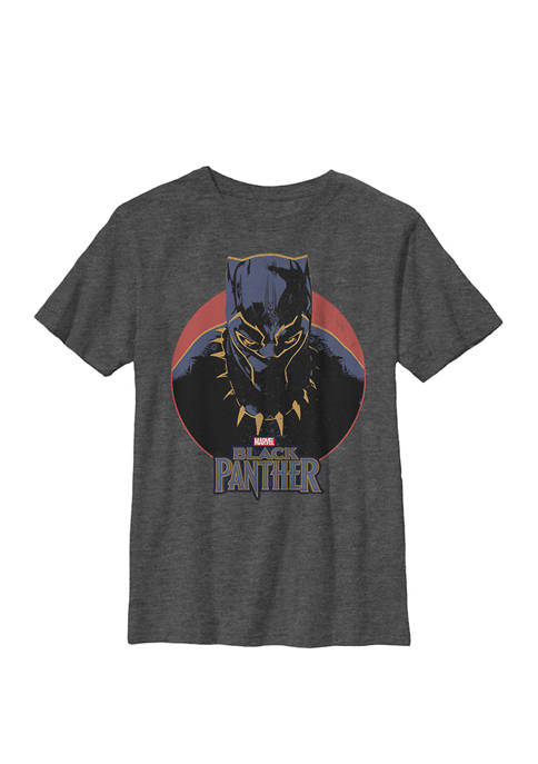 Black Panther Movie Retro Circle Portrait Crew Graphic T-Shirt