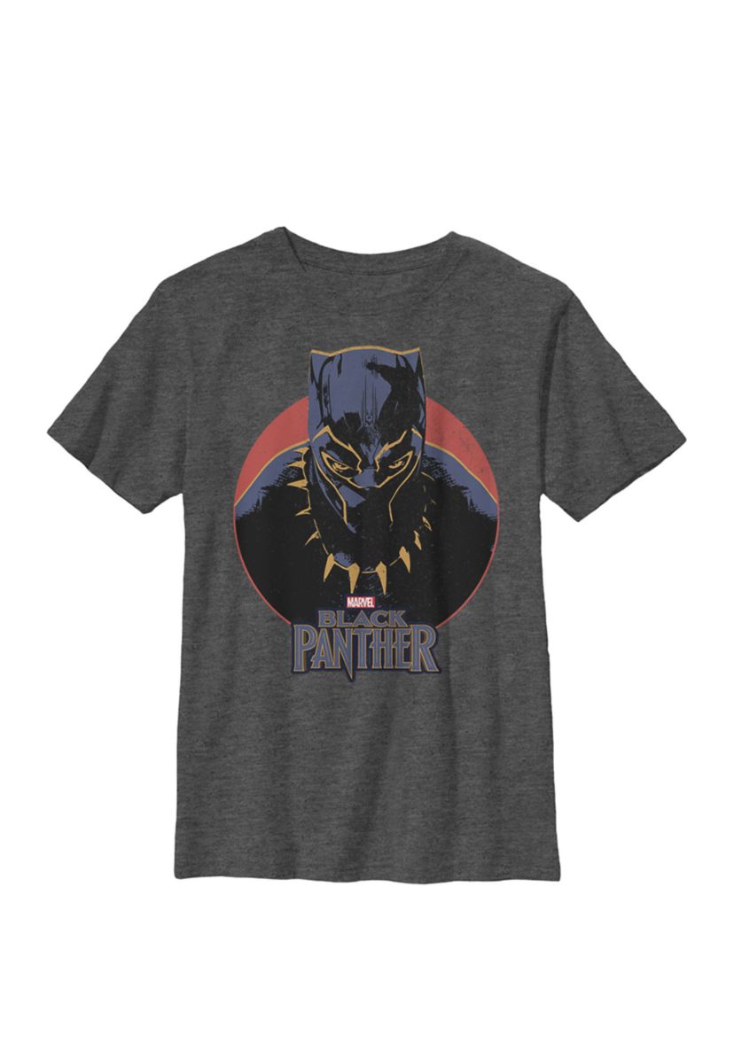 Black Panther Movie Retro Circle Portrait Crew Graphic T-Shirt