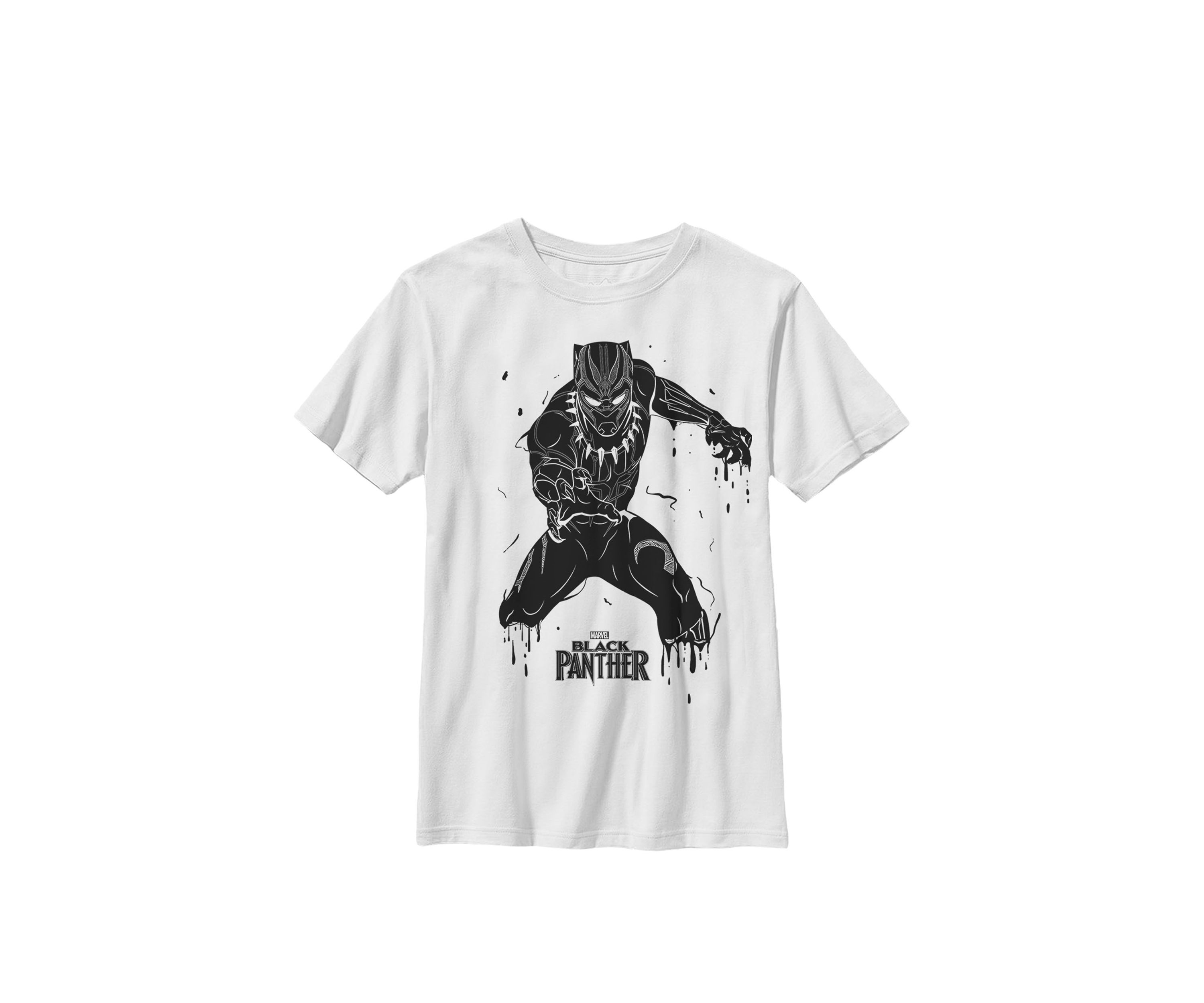 Black Panther Movie Paint Drip Claws Crew Graphic T-Shirt