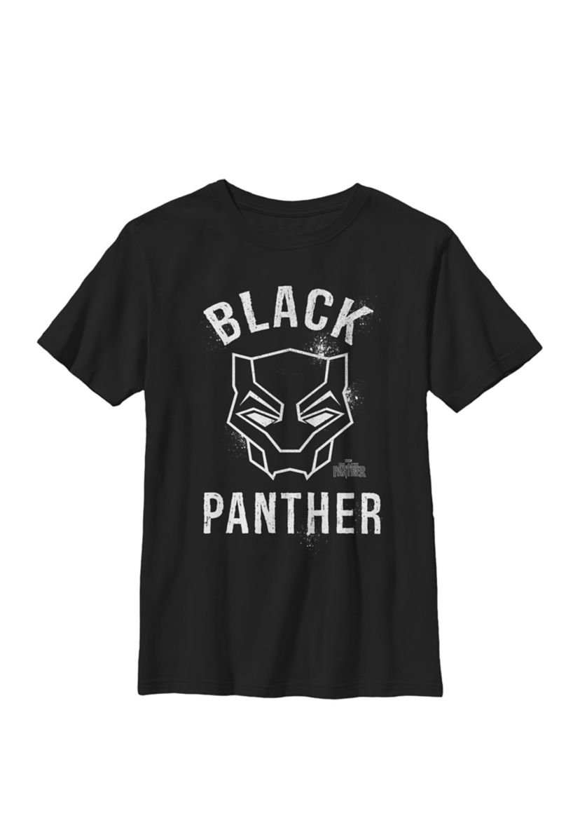 Black Panther Movie Collegiate Graffiti Mask Crew Graphic T-Shirt