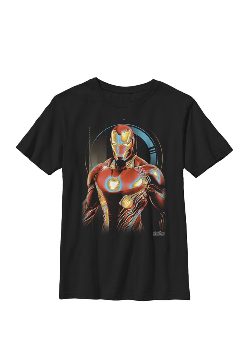  Infinity War Iron Man Digital Profile Pose Crew Graphic T-Shirt
