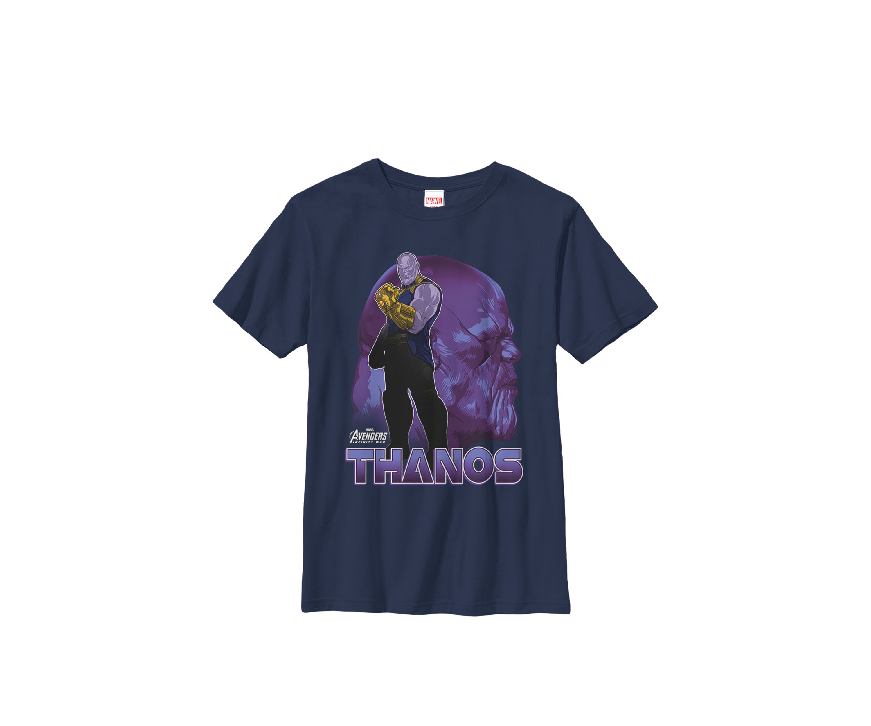  Infinity War Thanos Big Head Profile Crew Graphic T-Shirt
