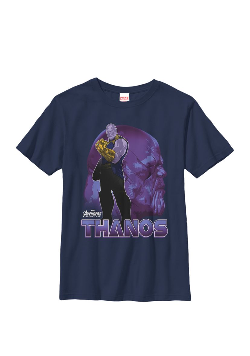  Infinity War Thanos Big Head Profile Crew Graphic T-Shirt
